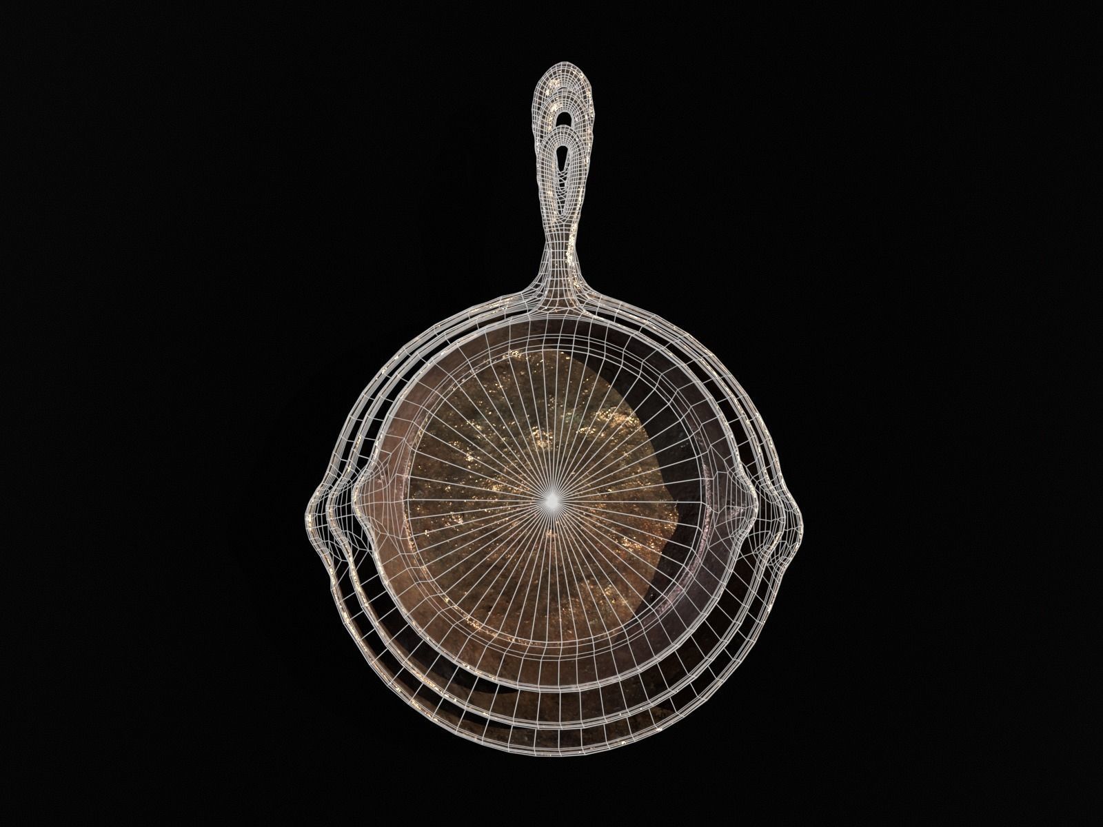 Old Iron Medieval Skillets Low-poly 3D model_21