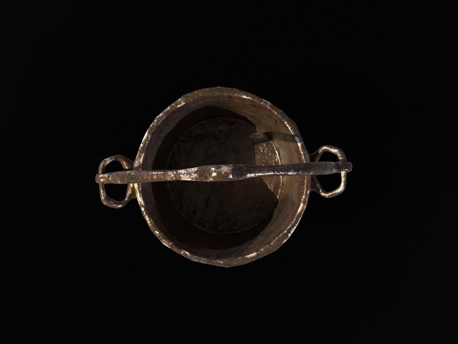 Old Medieval Iron Cauldron Low-poly 3D model_20