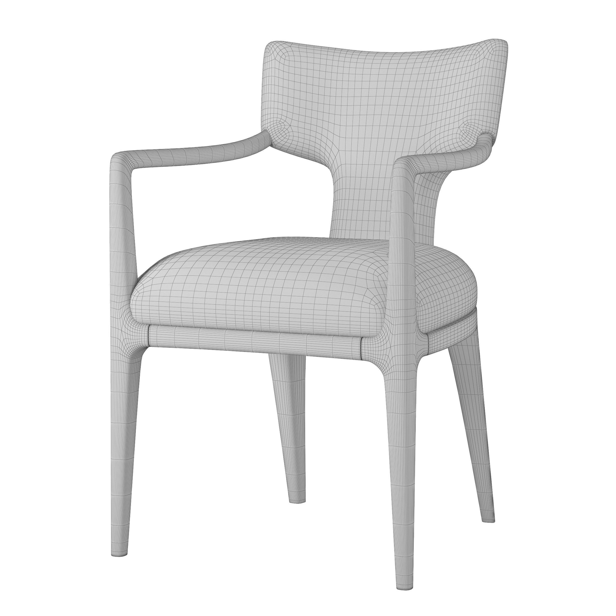 RH LIGNE DINING ARMCHAIR Low-poly 3D model_7
