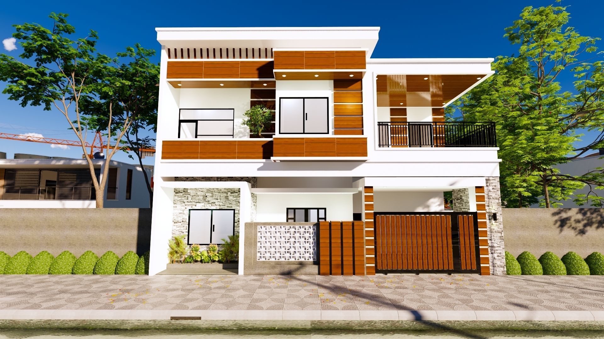 2 Floor House Design Modern Style 3D model_19