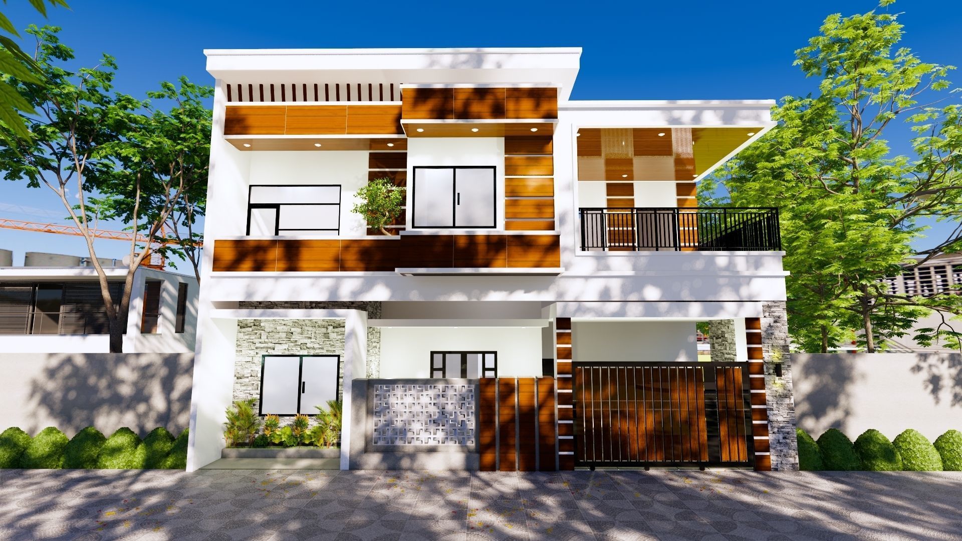 2 Floor House Design Modern Style 3D model_17