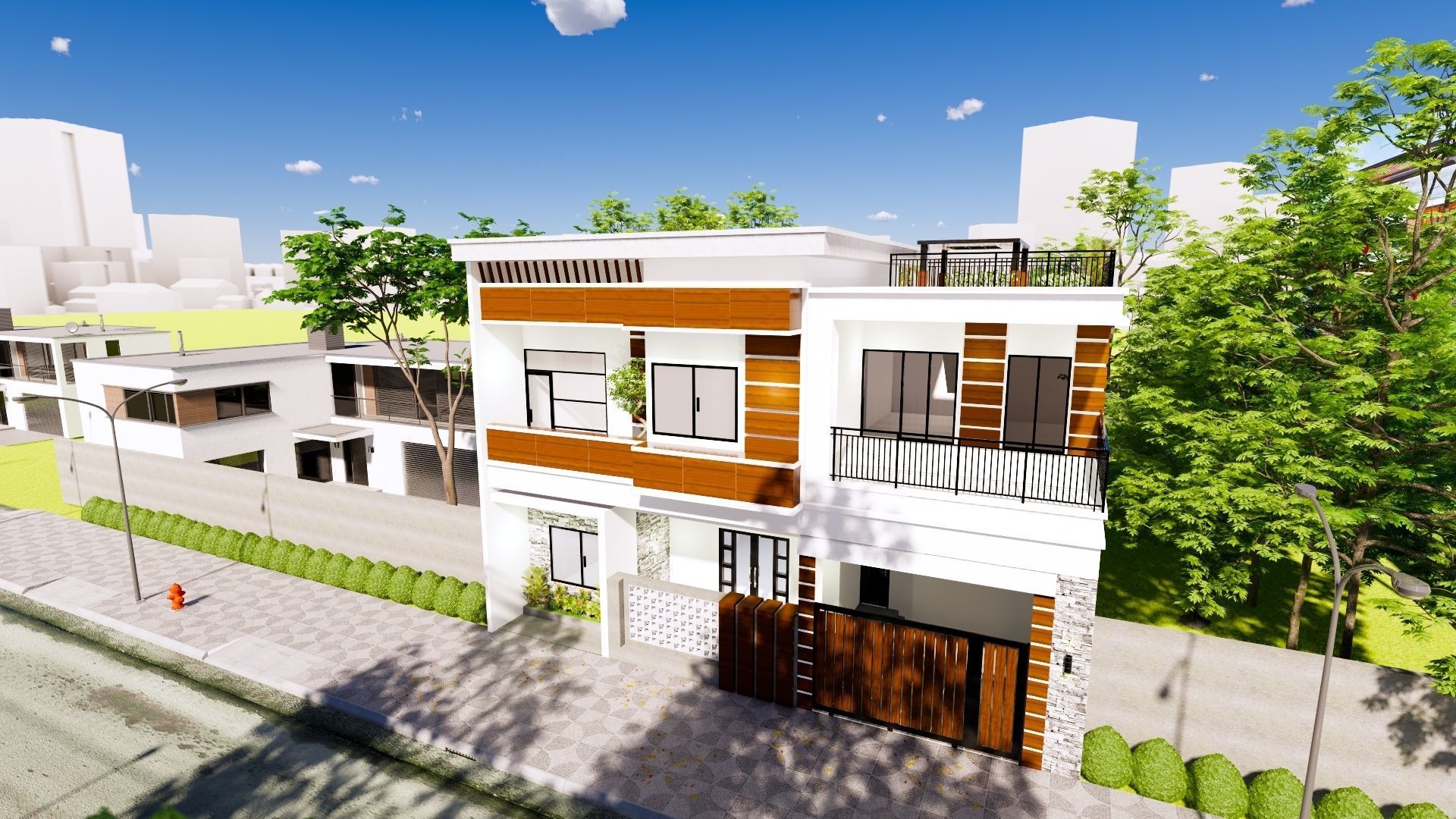 2 Floor House Design Modern Style 3D model_5