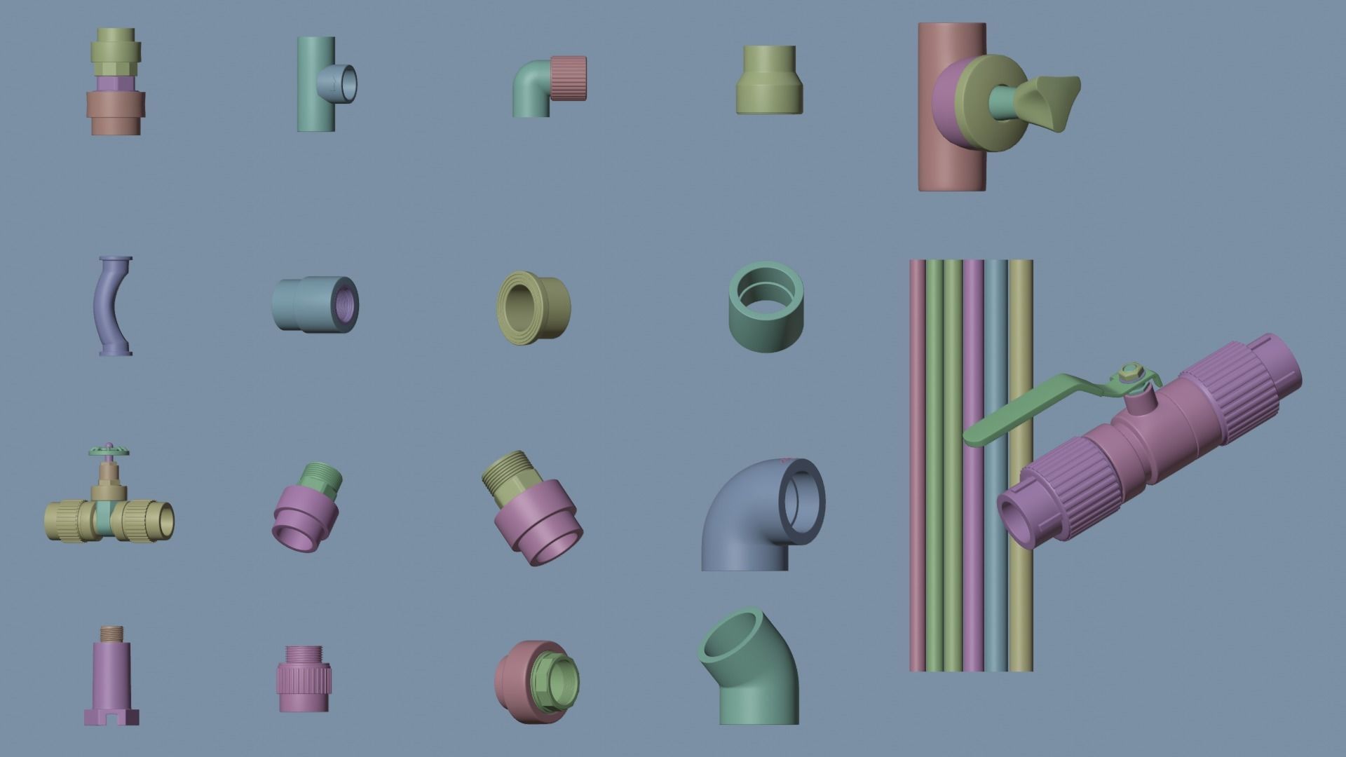 Pipe joints  3D model_6