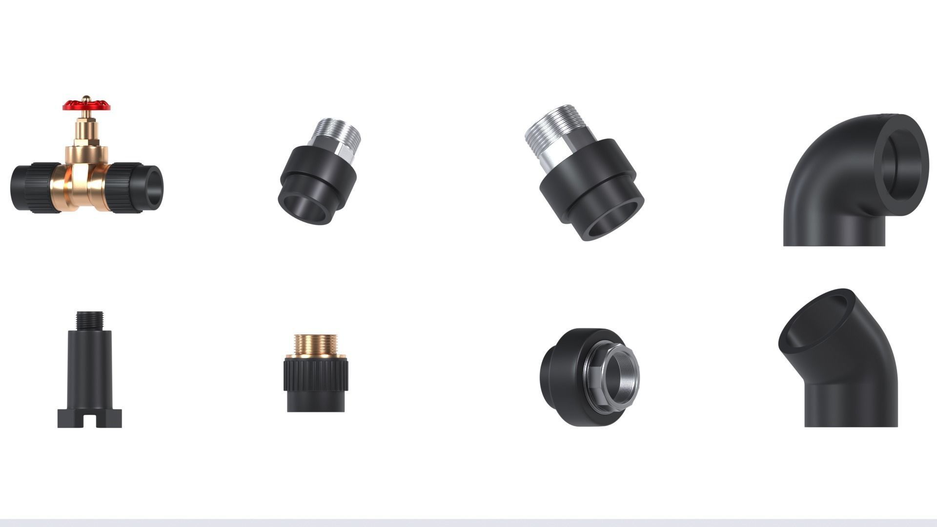 Pipe joints  3D model_8