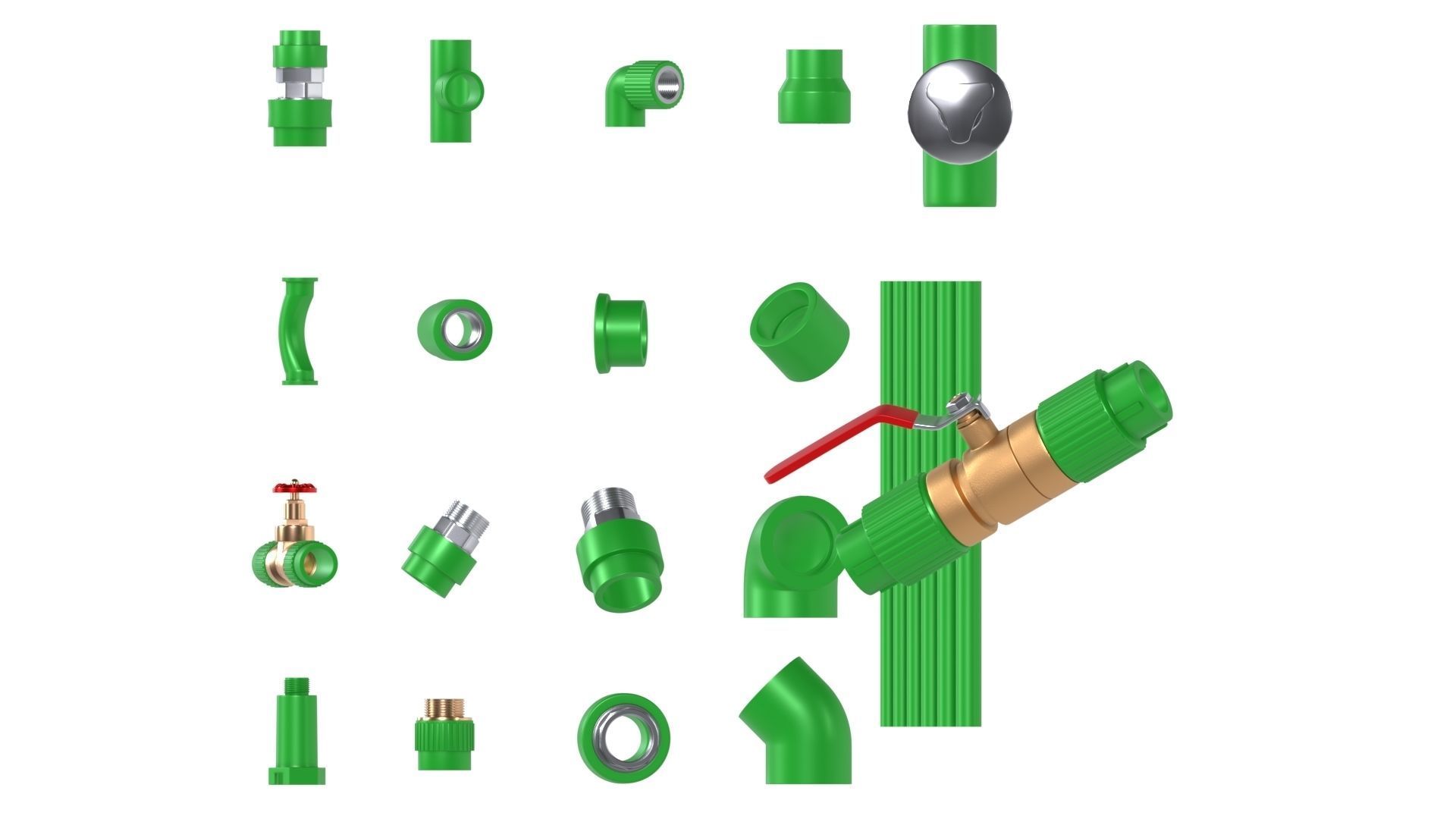 Pipe joints  3D model_4