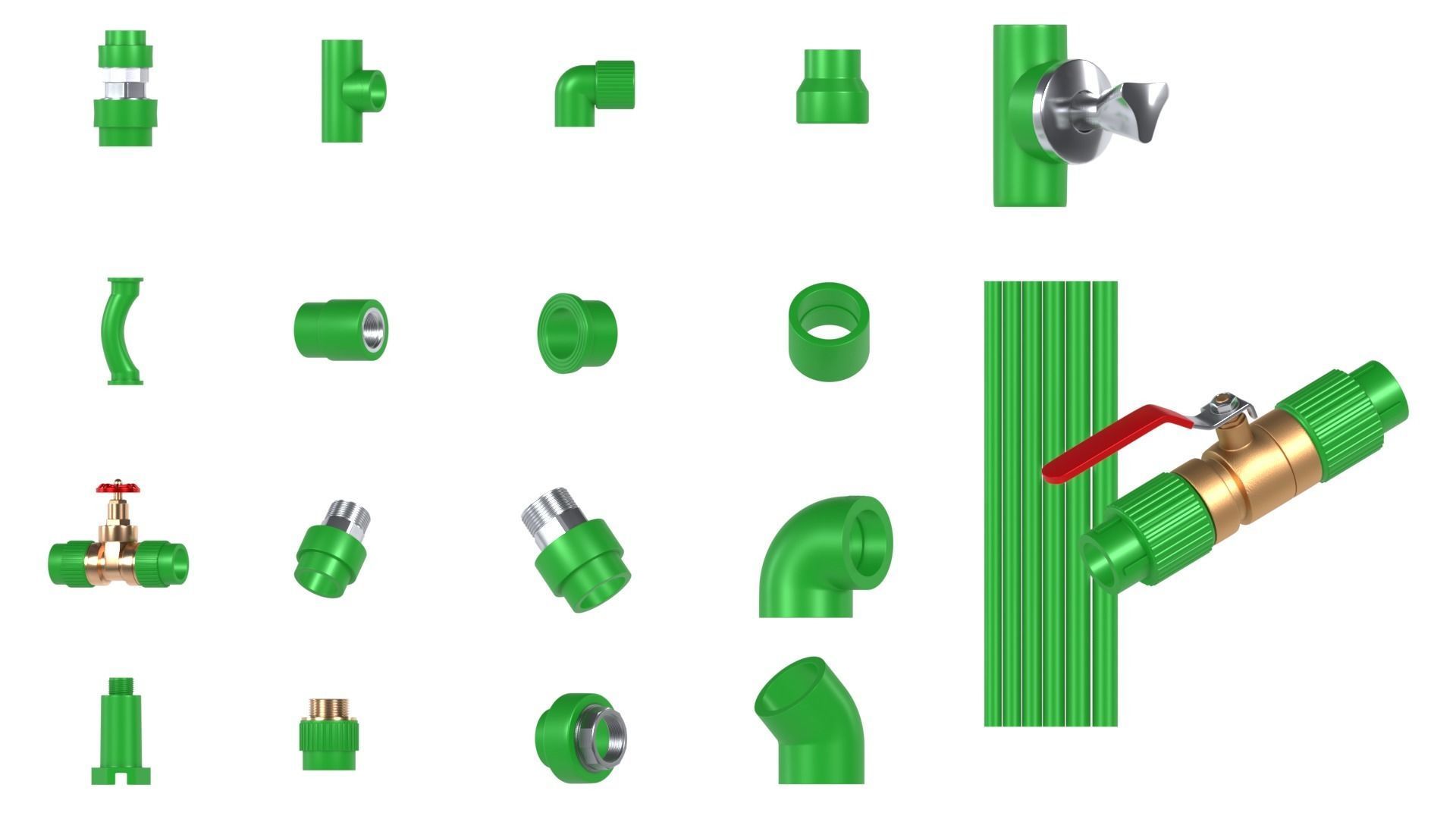 Pipe joints  3D model_7