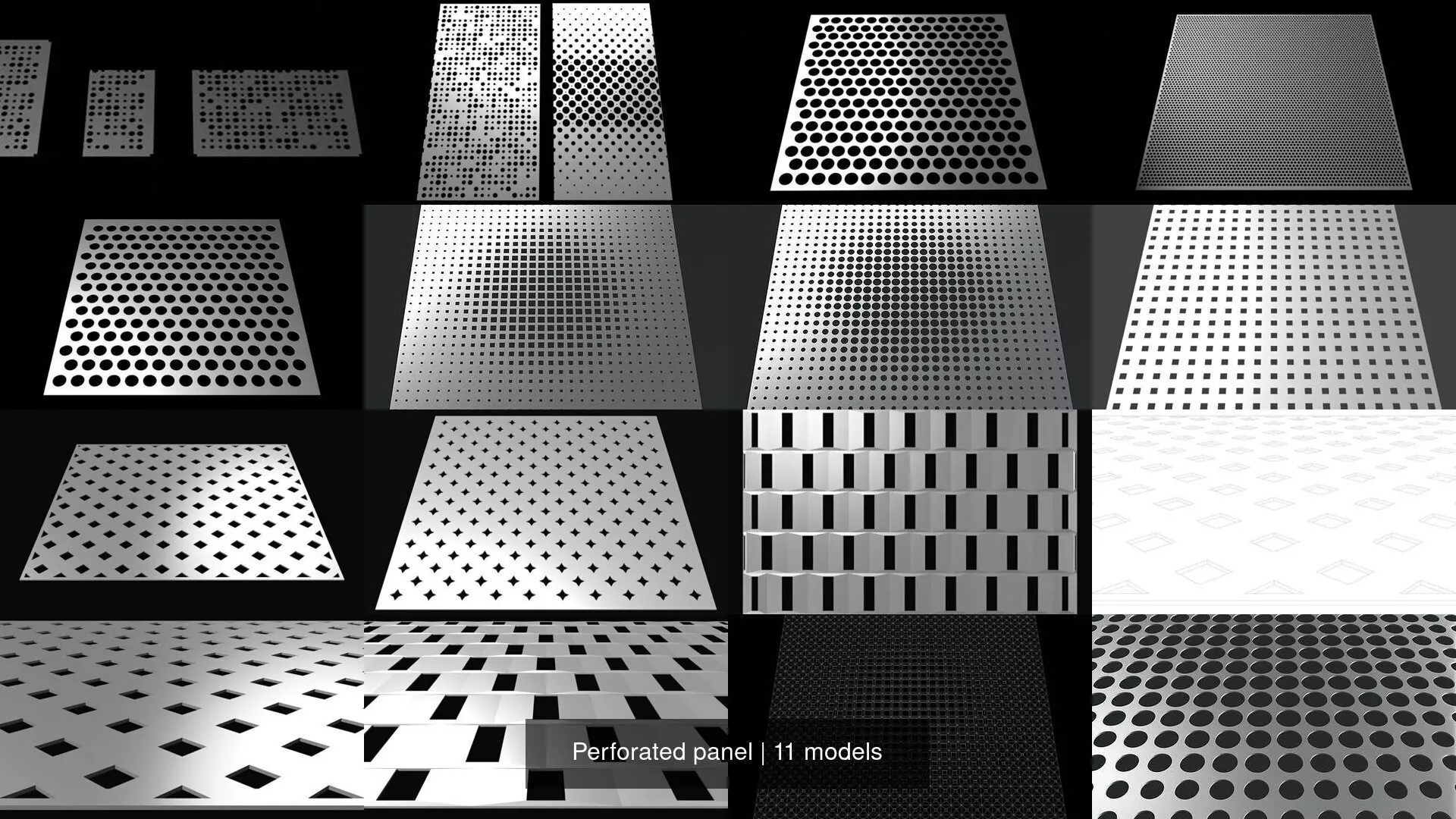 Perforated panel 3D Model Collection_0