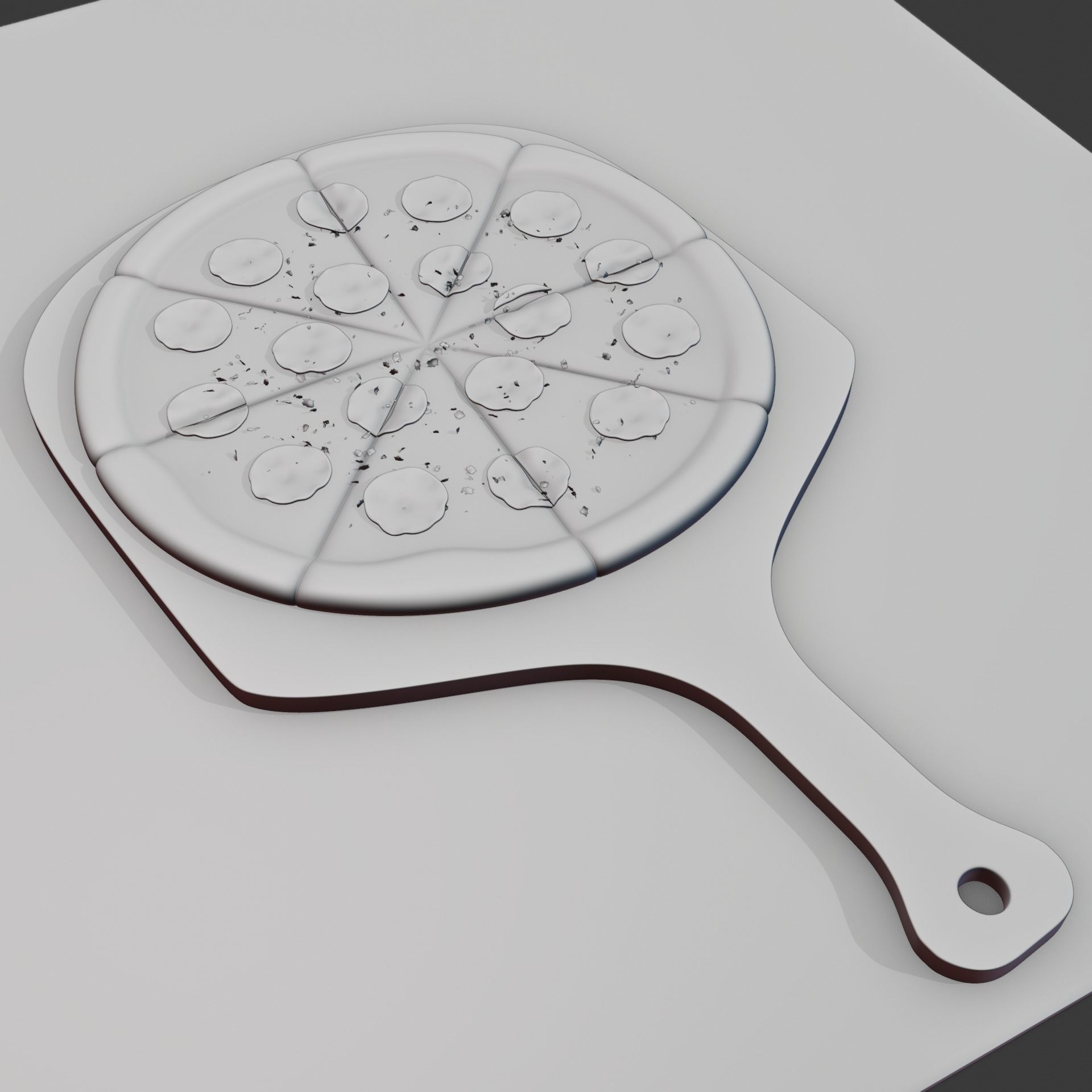 Realistic Pizza Low-poly 3D model_4