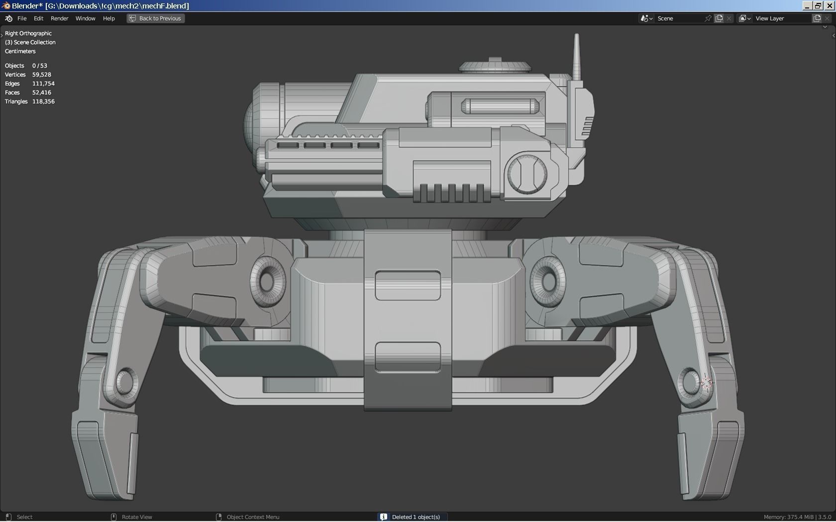 Sci-Fi Mech - Rigged 3D model_6