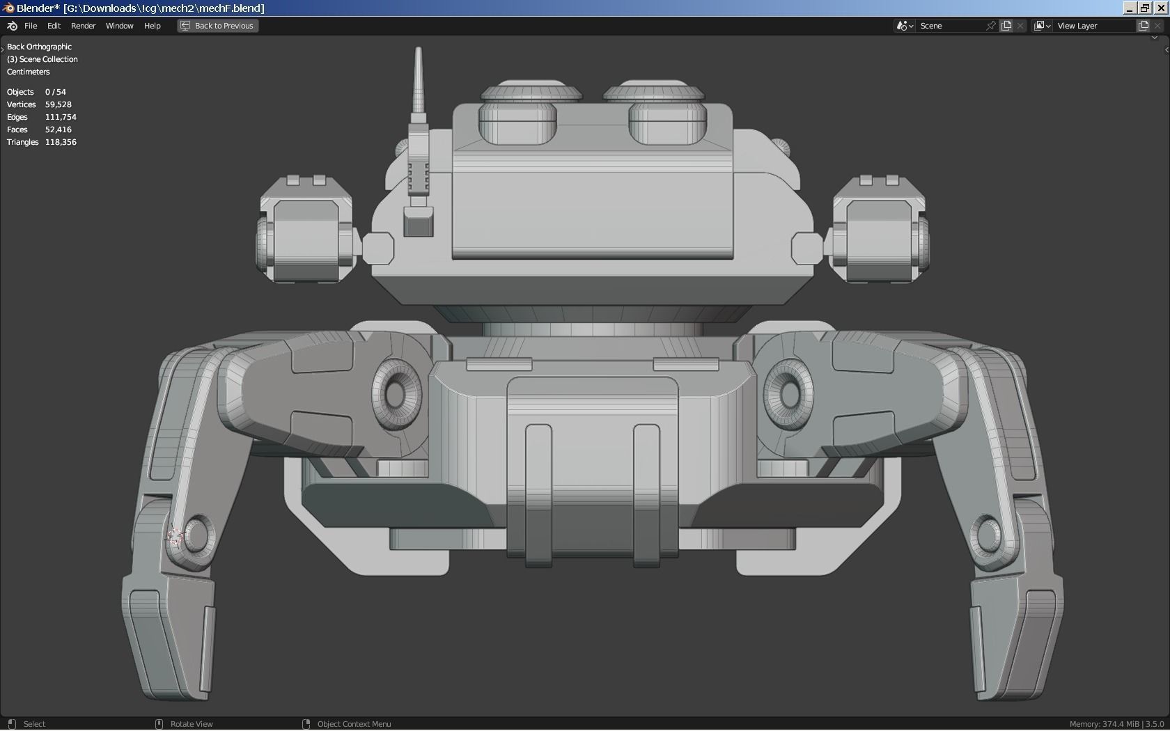 Sci-Fi Mech - Rigged 3D model_5