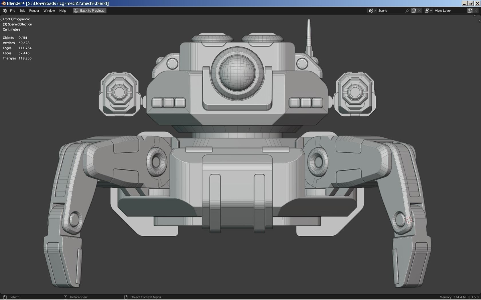 Sci-Fi Mech - Rigged 3D model_4