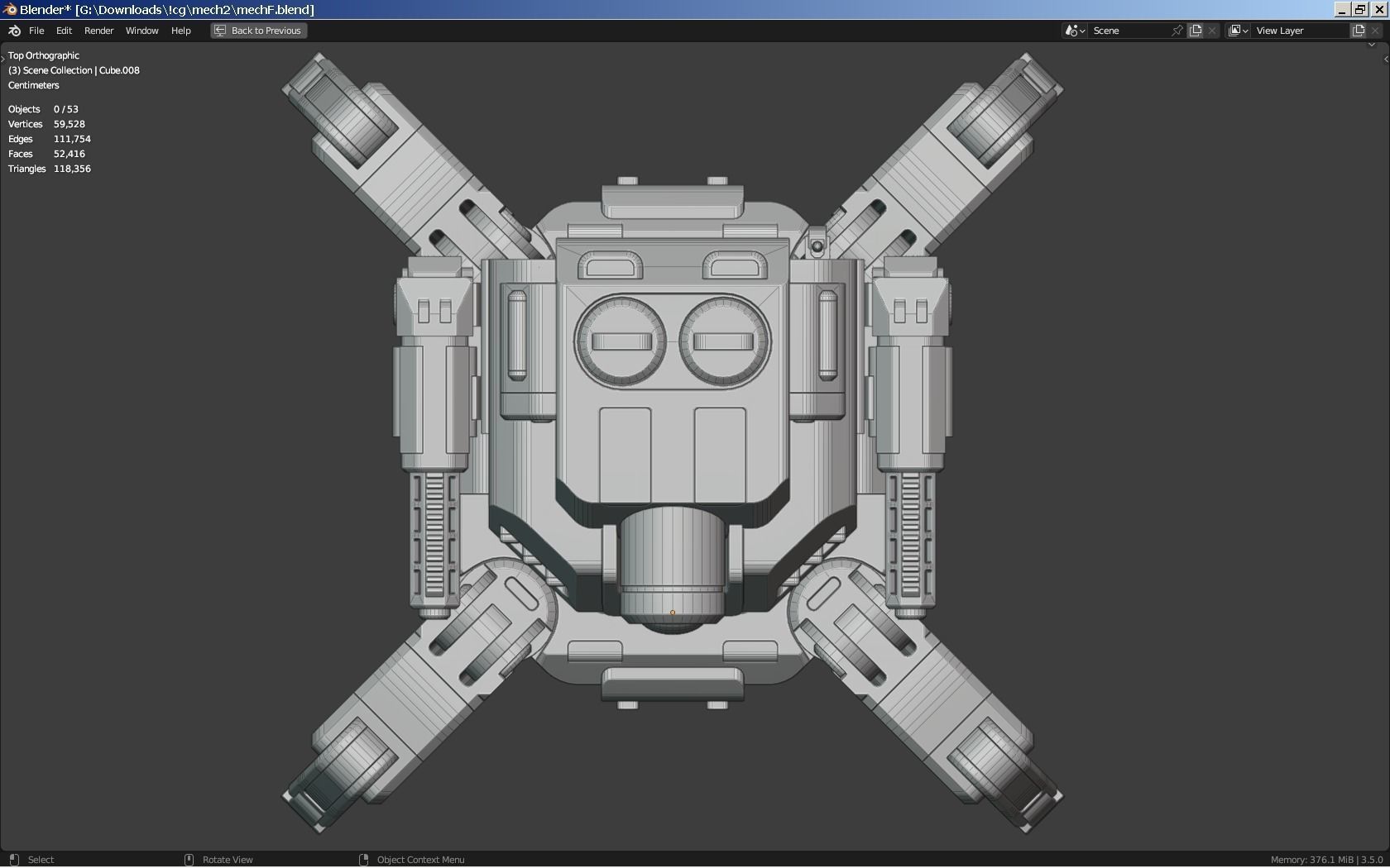 Sci-Fi Mech - Rigged 3D model_7