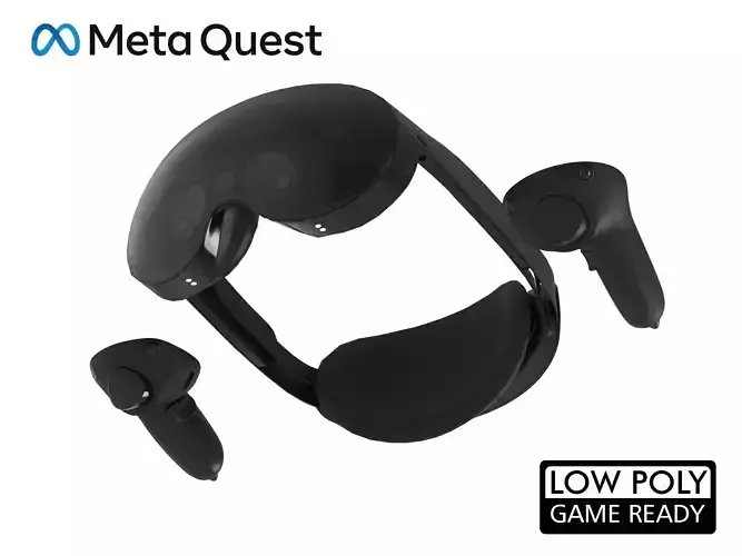 VR QUEST PRO LOW POLY GAME READY Low-poly 3D model