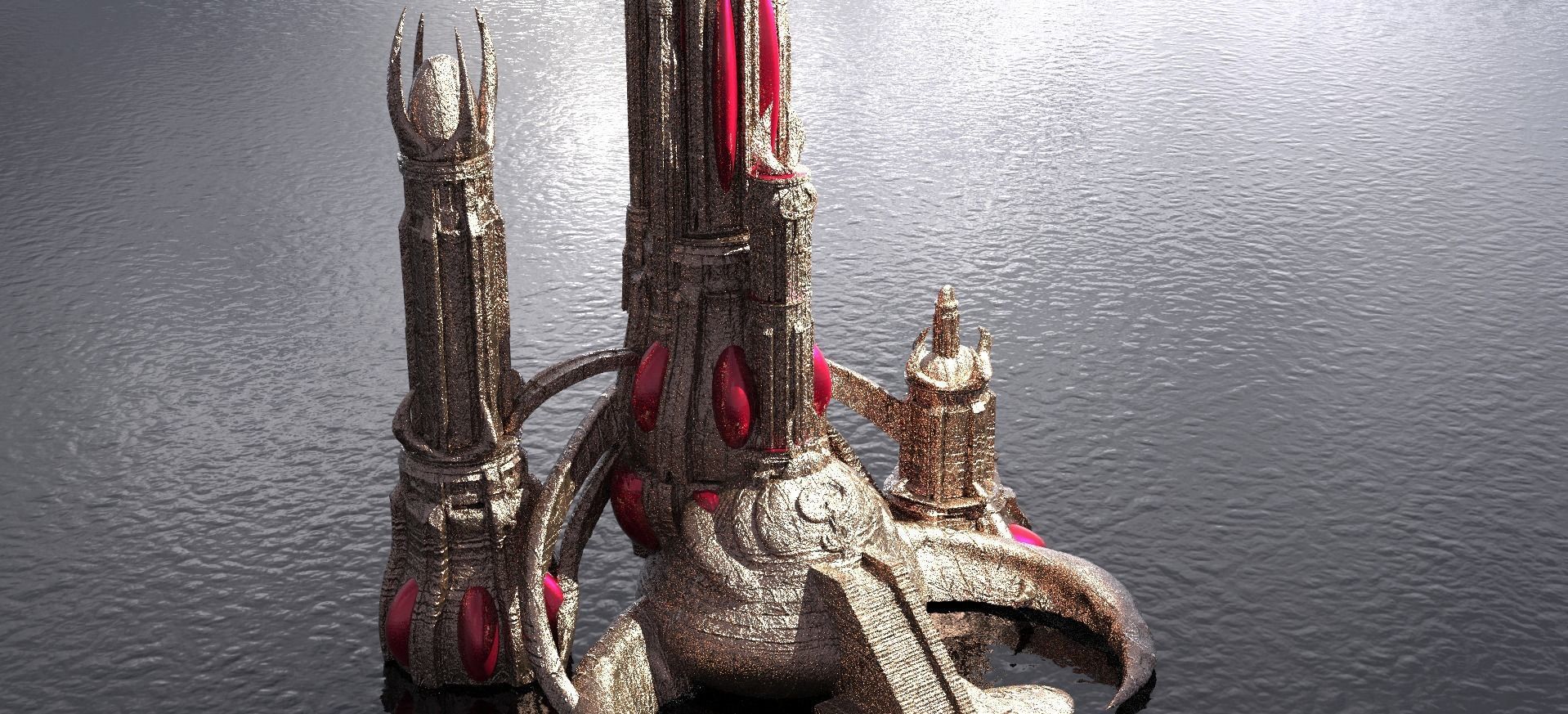 Motu Castle Brightmoon inspired City  3D model_1