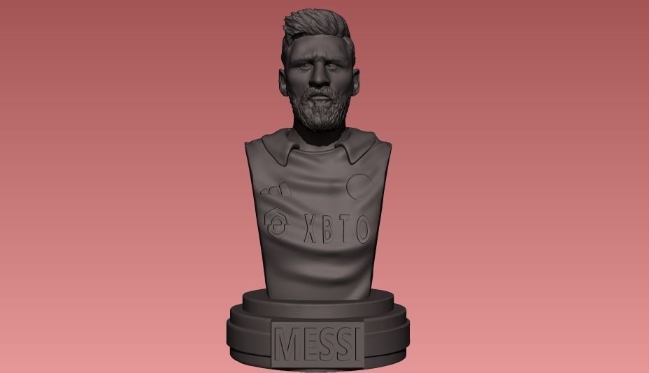 MESSI BUST INTER MIAMI SOCCER  3D print model_3