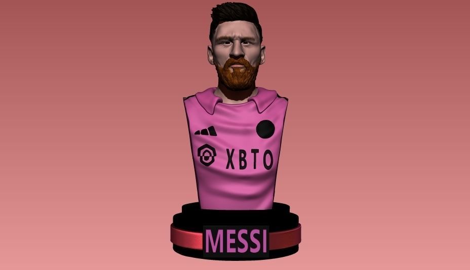 MESSI BUST INTER MIAMI SOCCER  3D print model_1