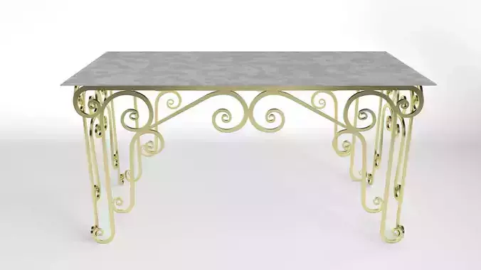 Large Wrought Iron Rectangular Table