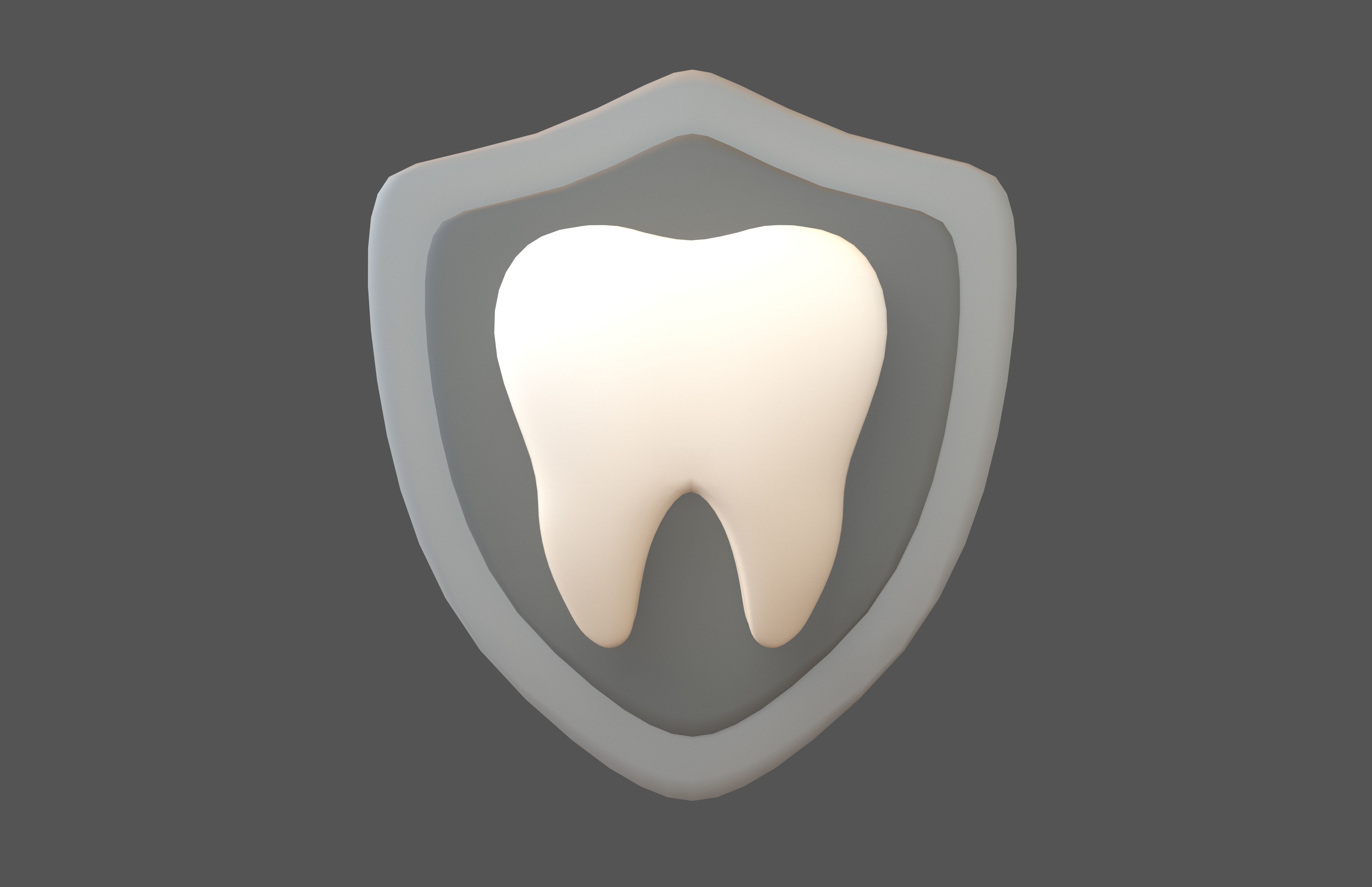 Protect Tooth Emoji v1 001 Low-poly 3D model_1