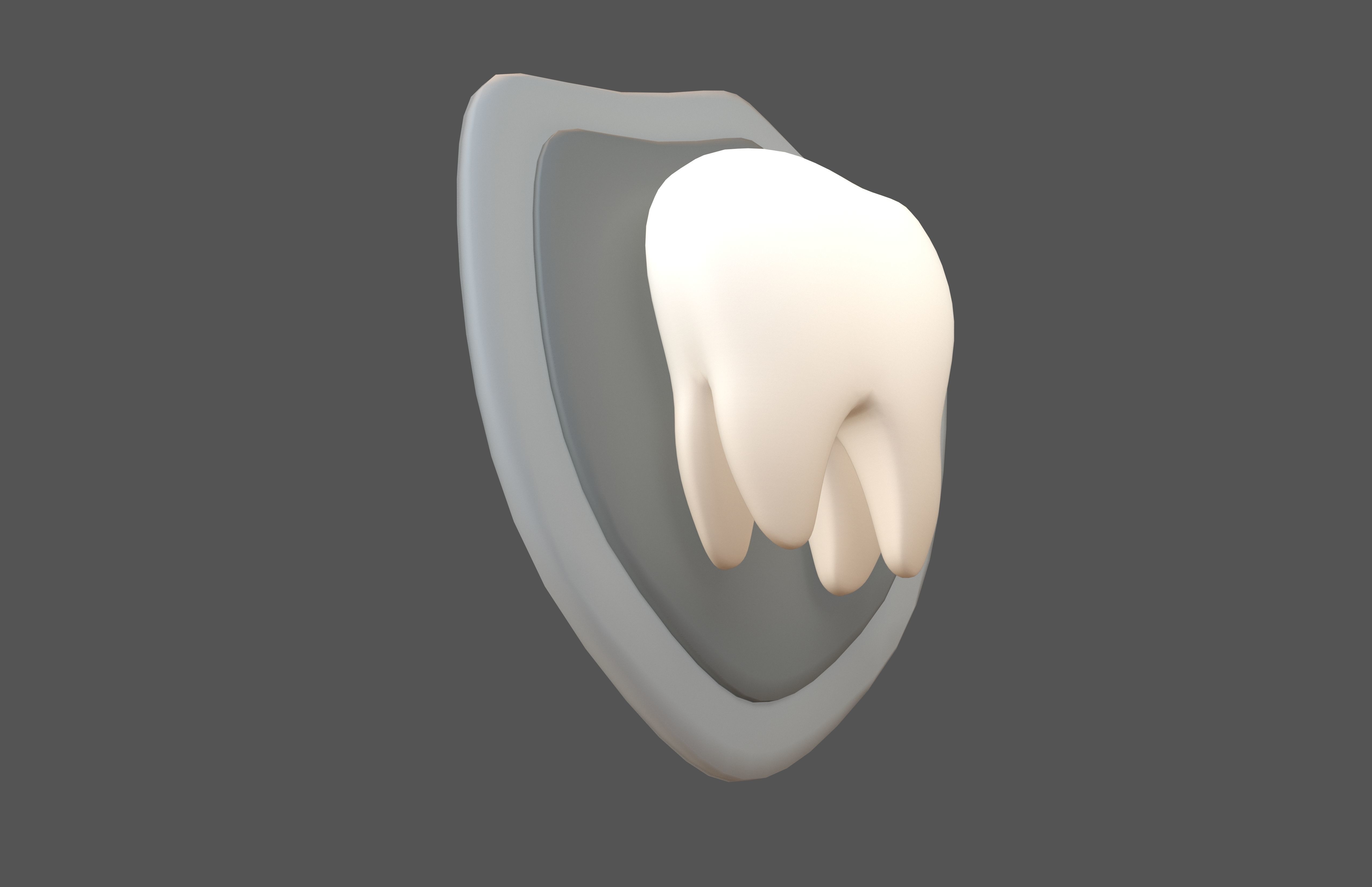 Protect Tooth Emoji v1 001 Low-poly 3D model_3