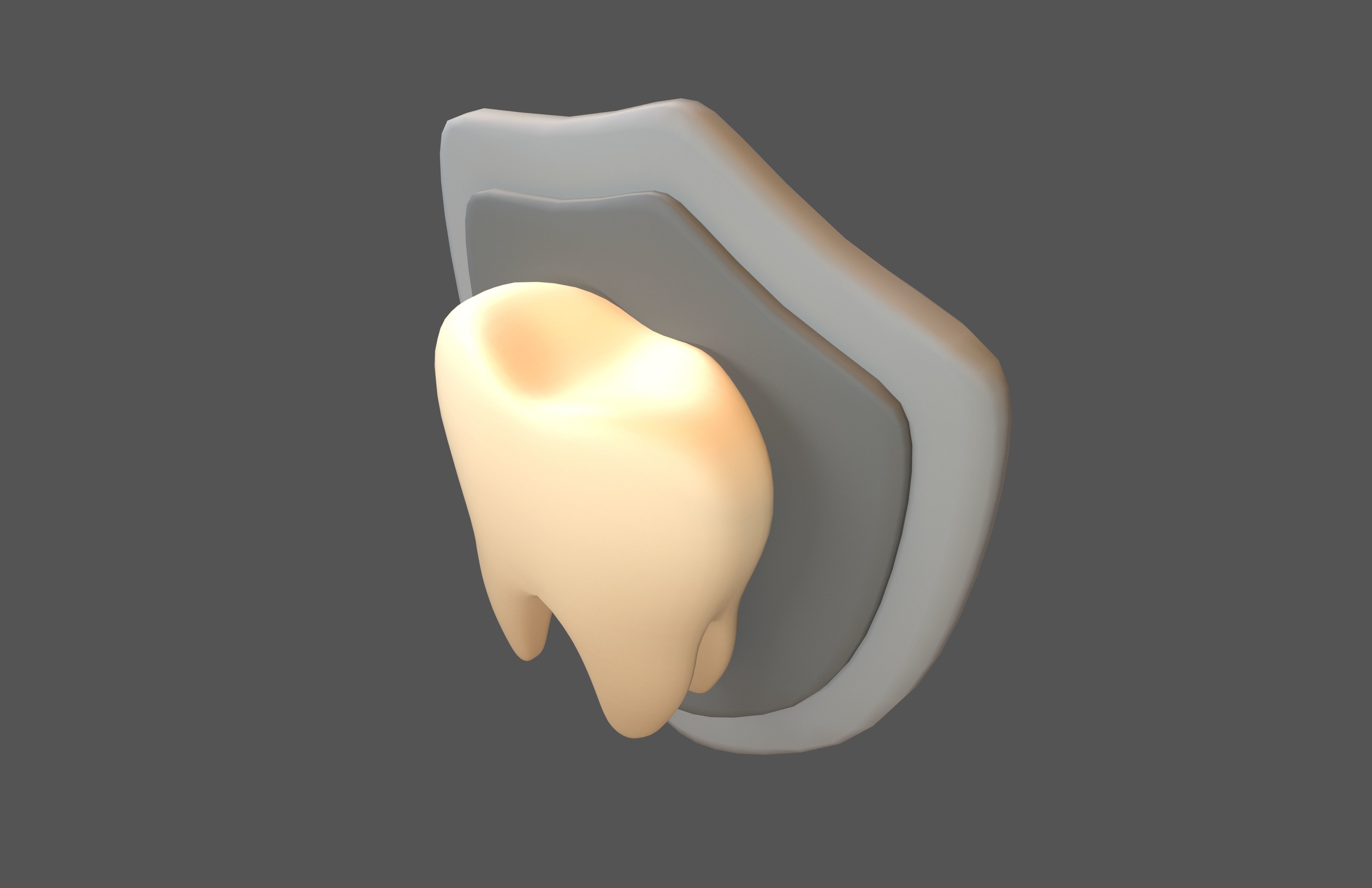 Protect Tooth Emoji v1 005 Low-poly 3D model_1