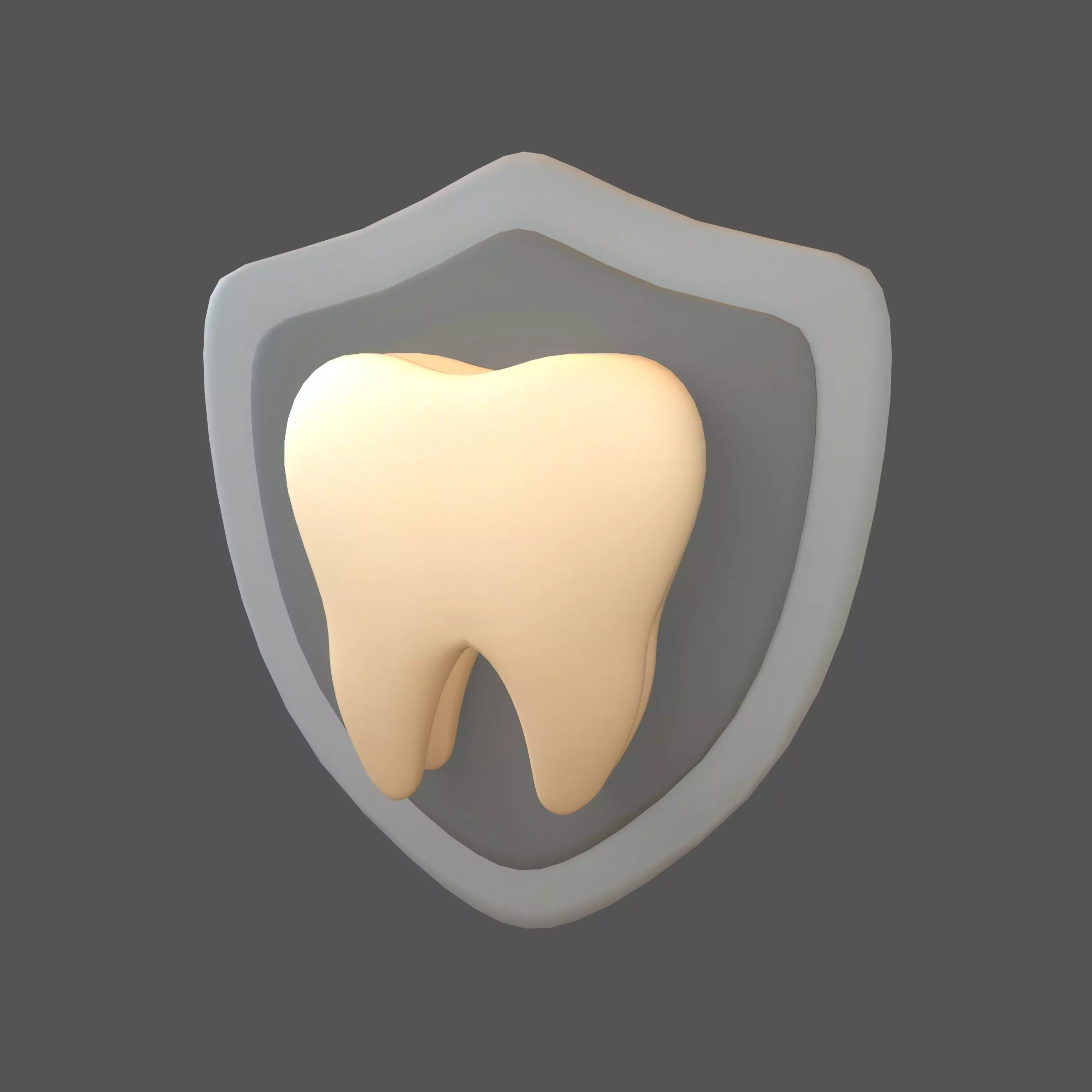 Protect Tooth Emoji v1 005 Low-poly 3D model_0