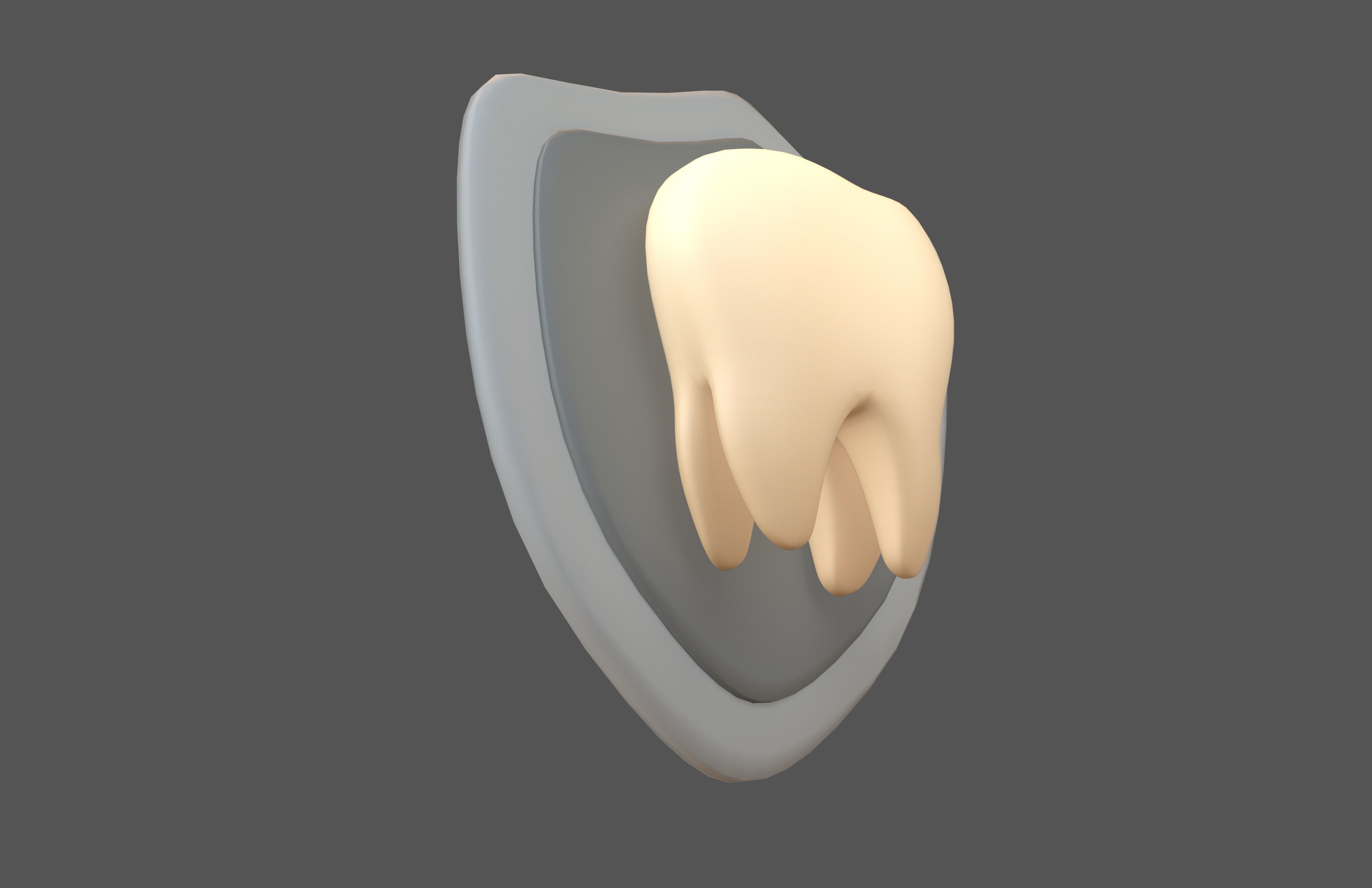 Protect Tooth Emoji v1 005 Low-poly 3D model_3