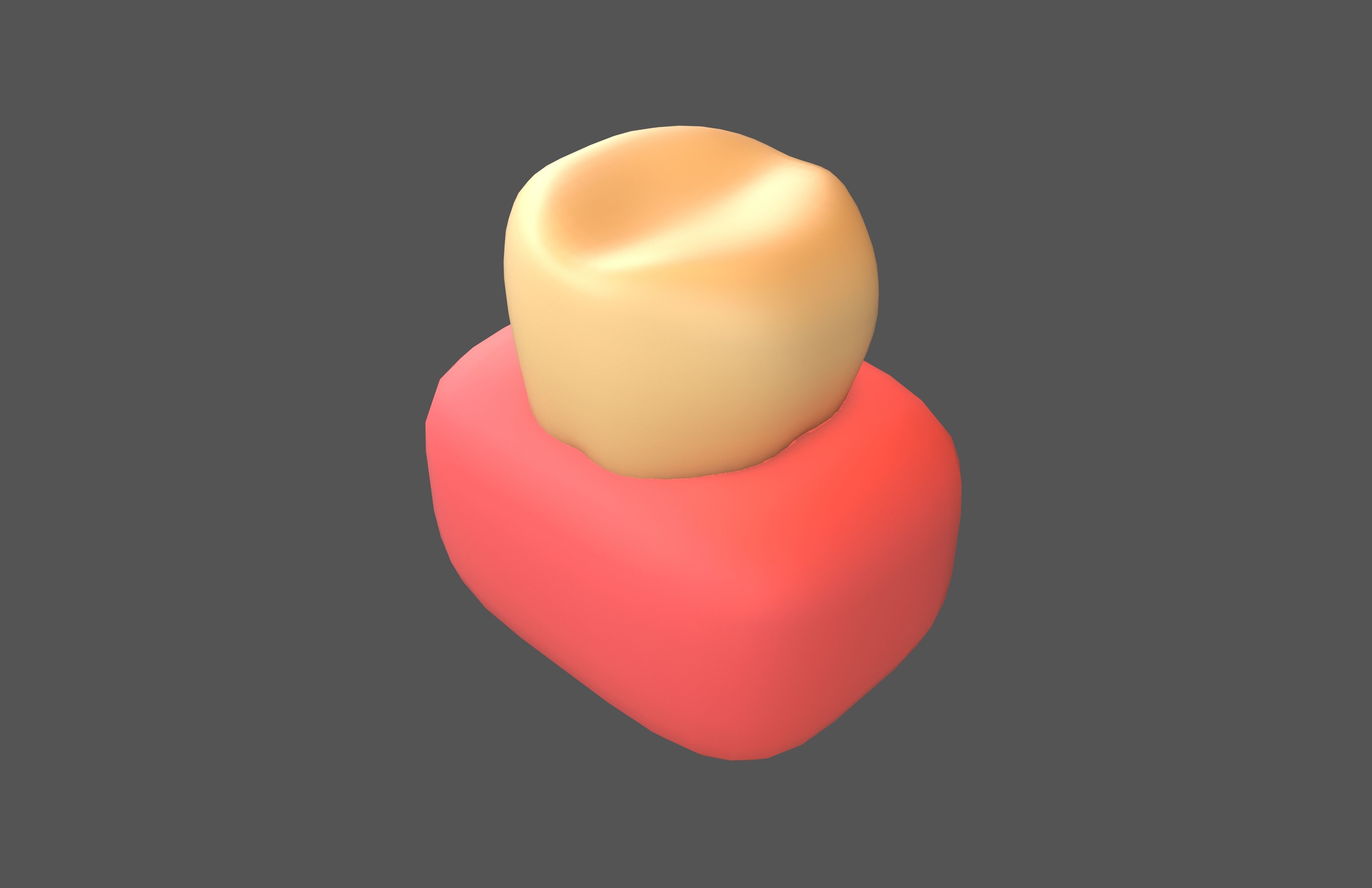 Tooth With Gums Emoji v1 003 Low-poly 3D model_3