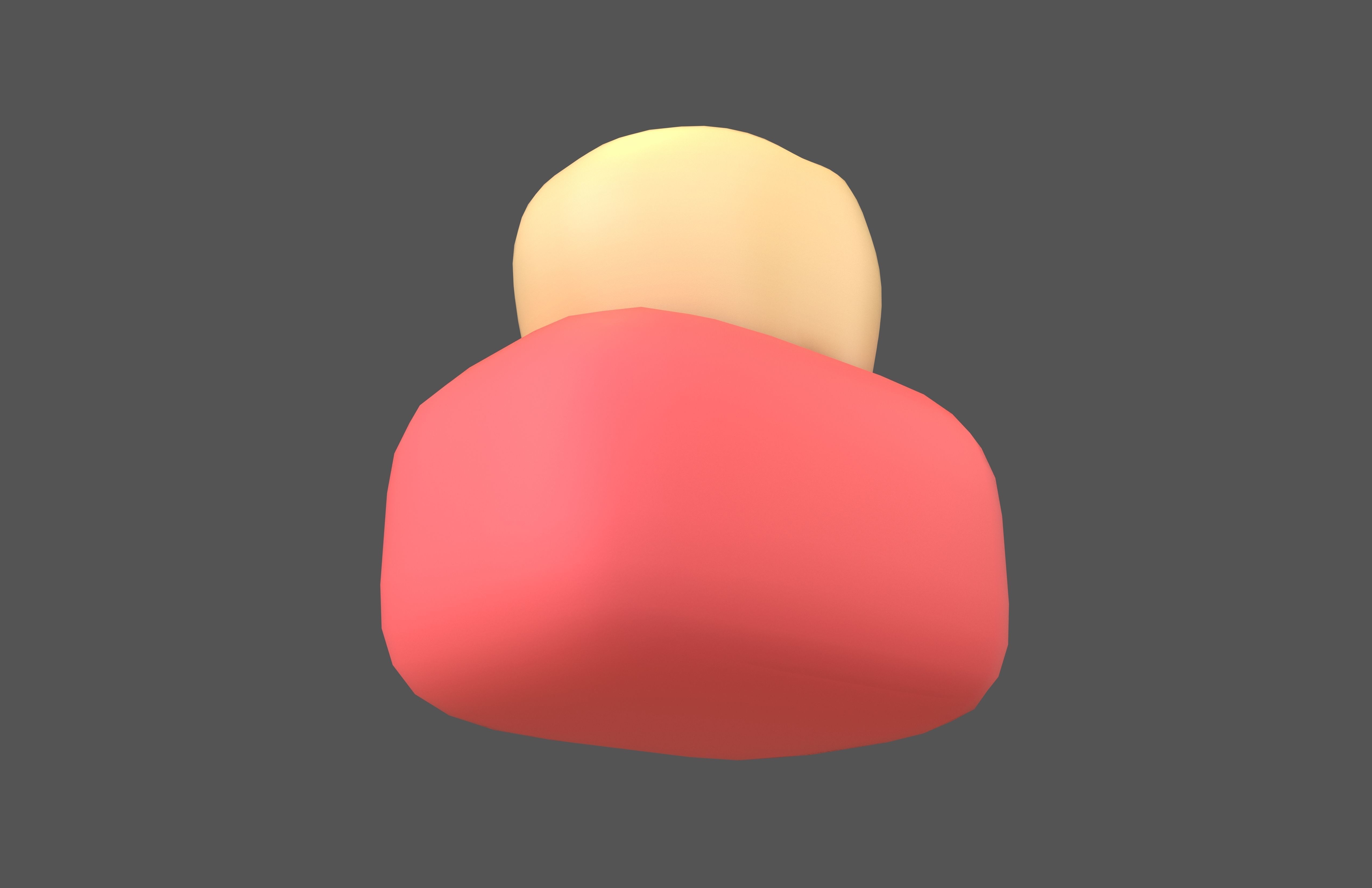 Tooth With Gums Emoji v1 003 Low-poly 3D model_2