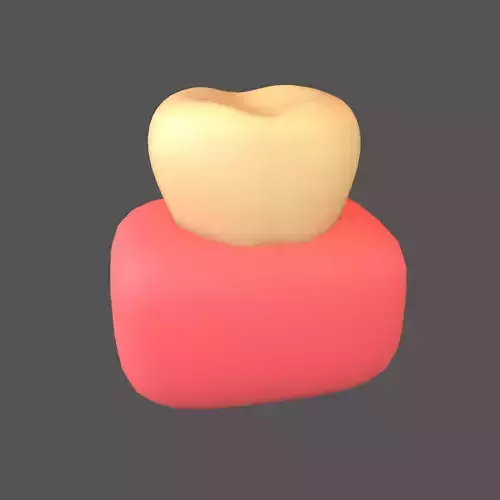 Tooth With Gums Emoji v1 003 Low-poly 3D model