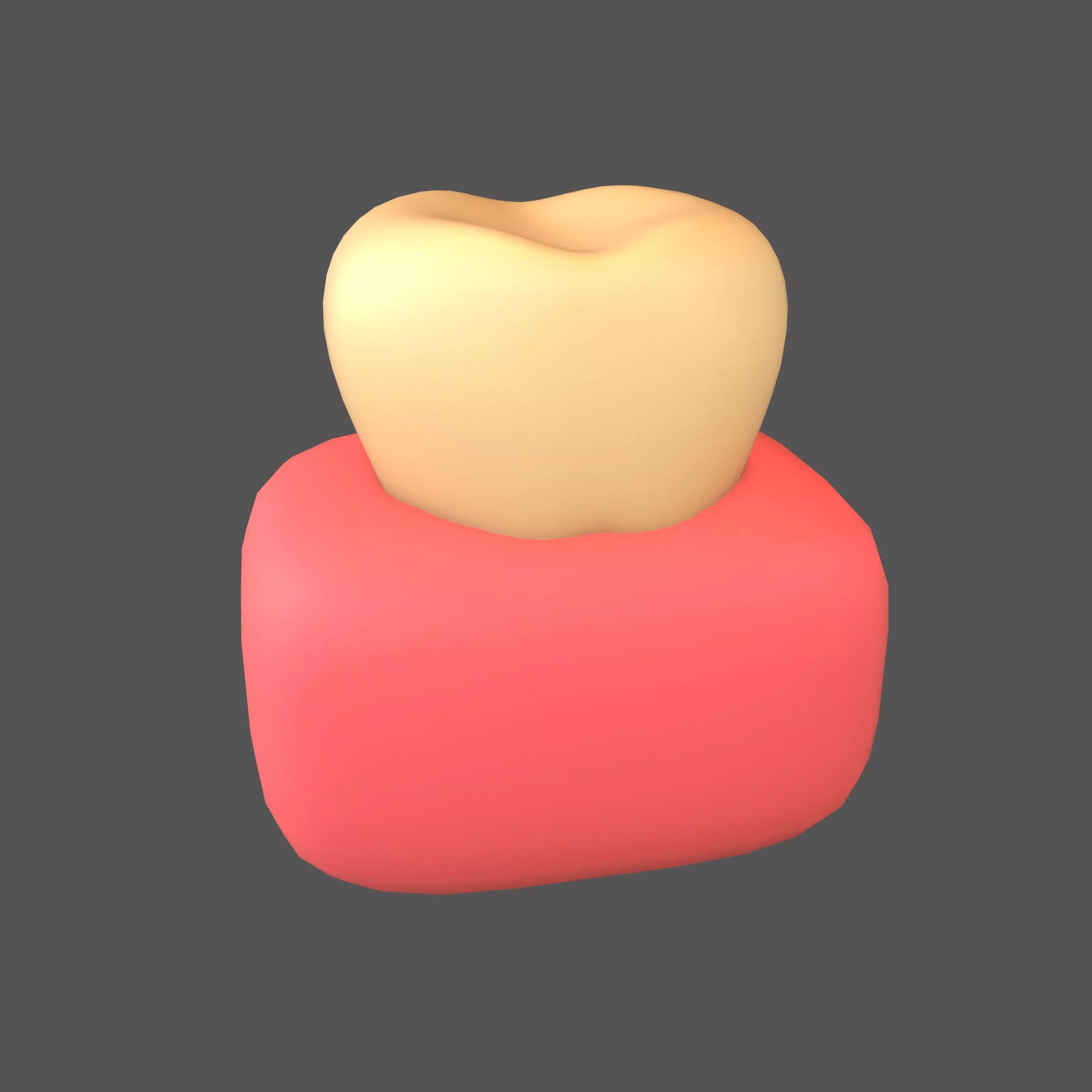 Tooth With Gums Emoji v1 003 Low-poly 3D model_0