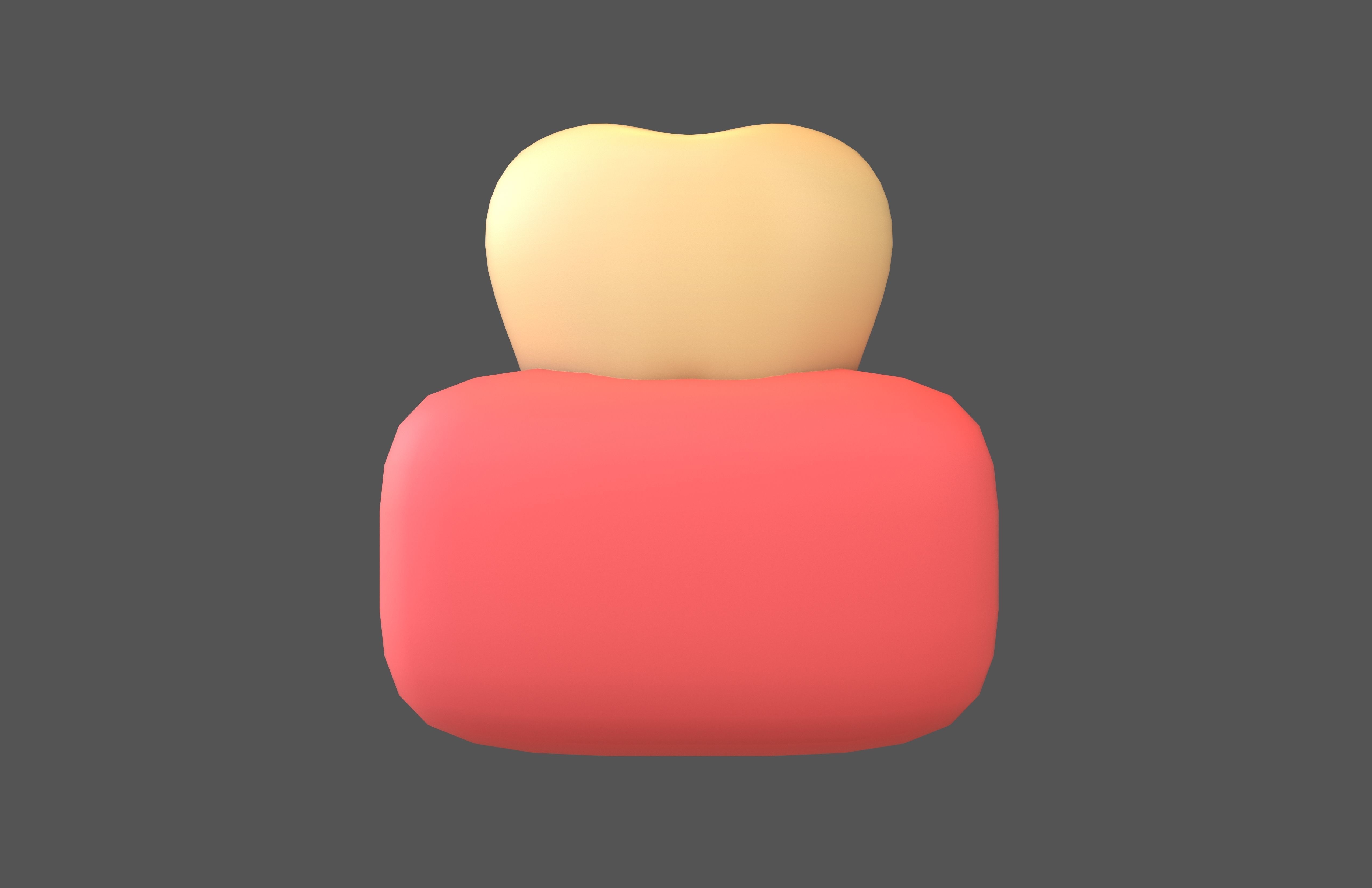 Tooth With Gums Emoji v1 003 Low-poly 3D model_1
