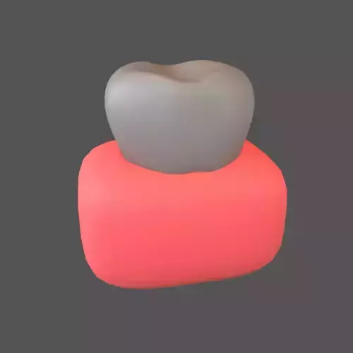 Tooth With Gums Emoji v1 004 Low-poly 3D model