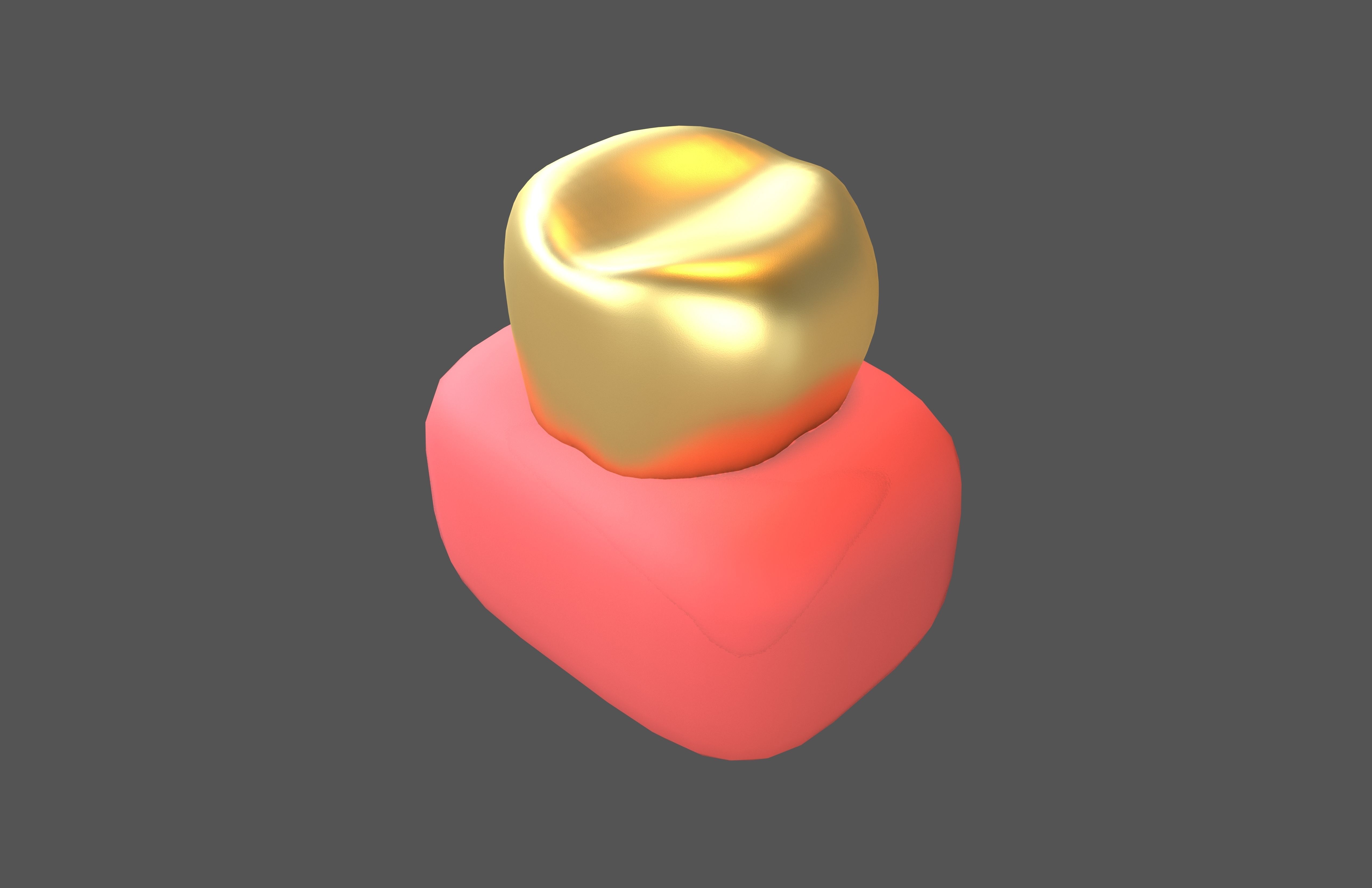 Tooth With Gums Emoji v1 005 Low-poly 3D model_1