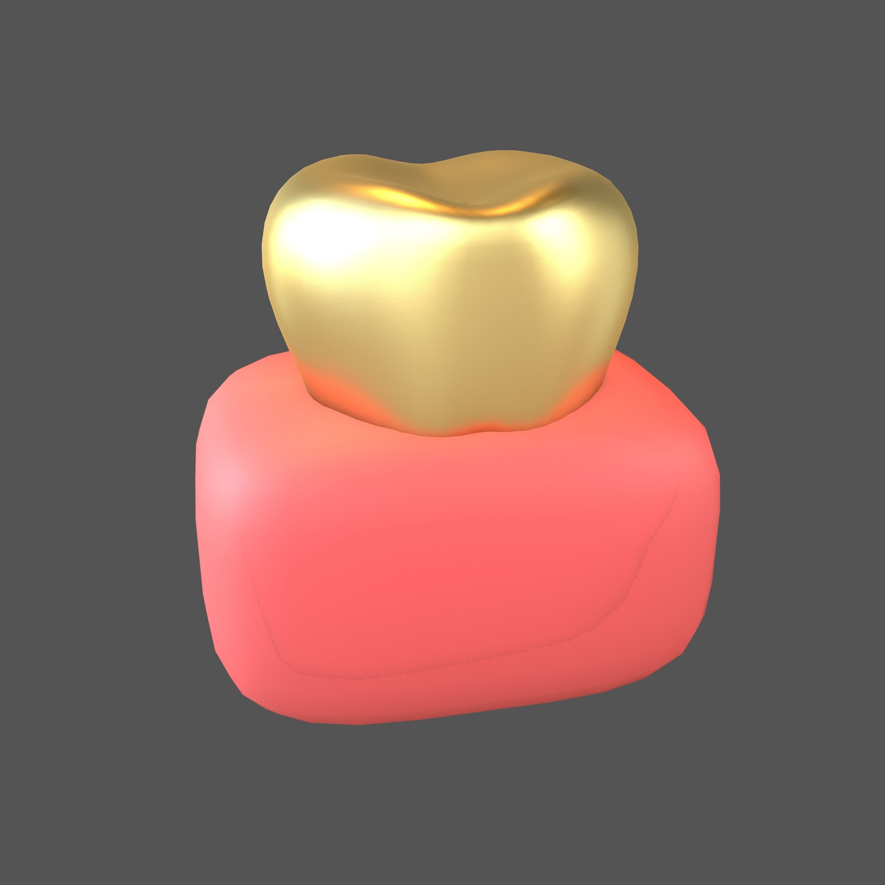 Tooth With Gums Emoji v1 005 Low-poly 3D model_2