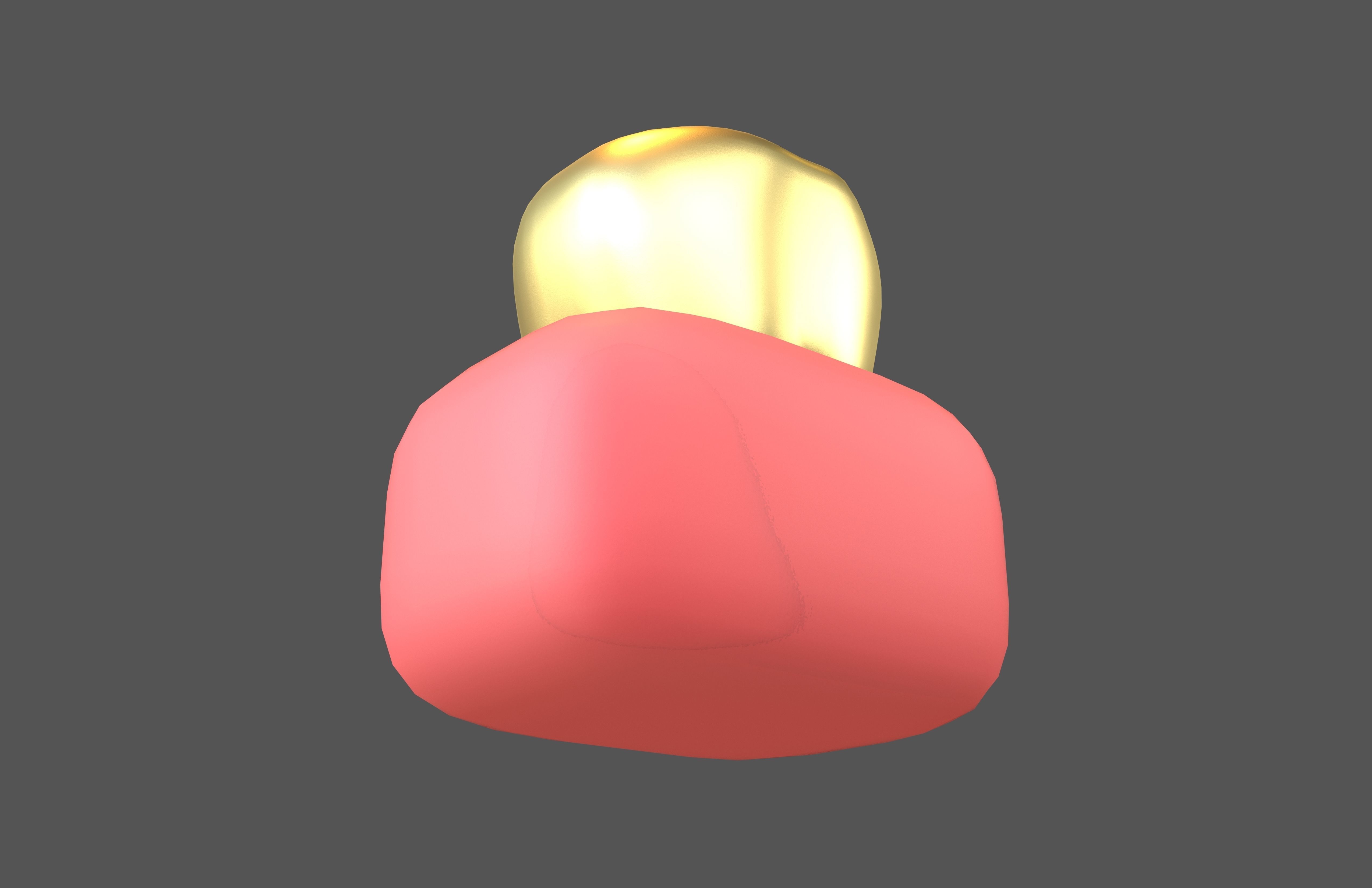 Tooth With Gums Emoji v1 005 Low-poly 3D model_3