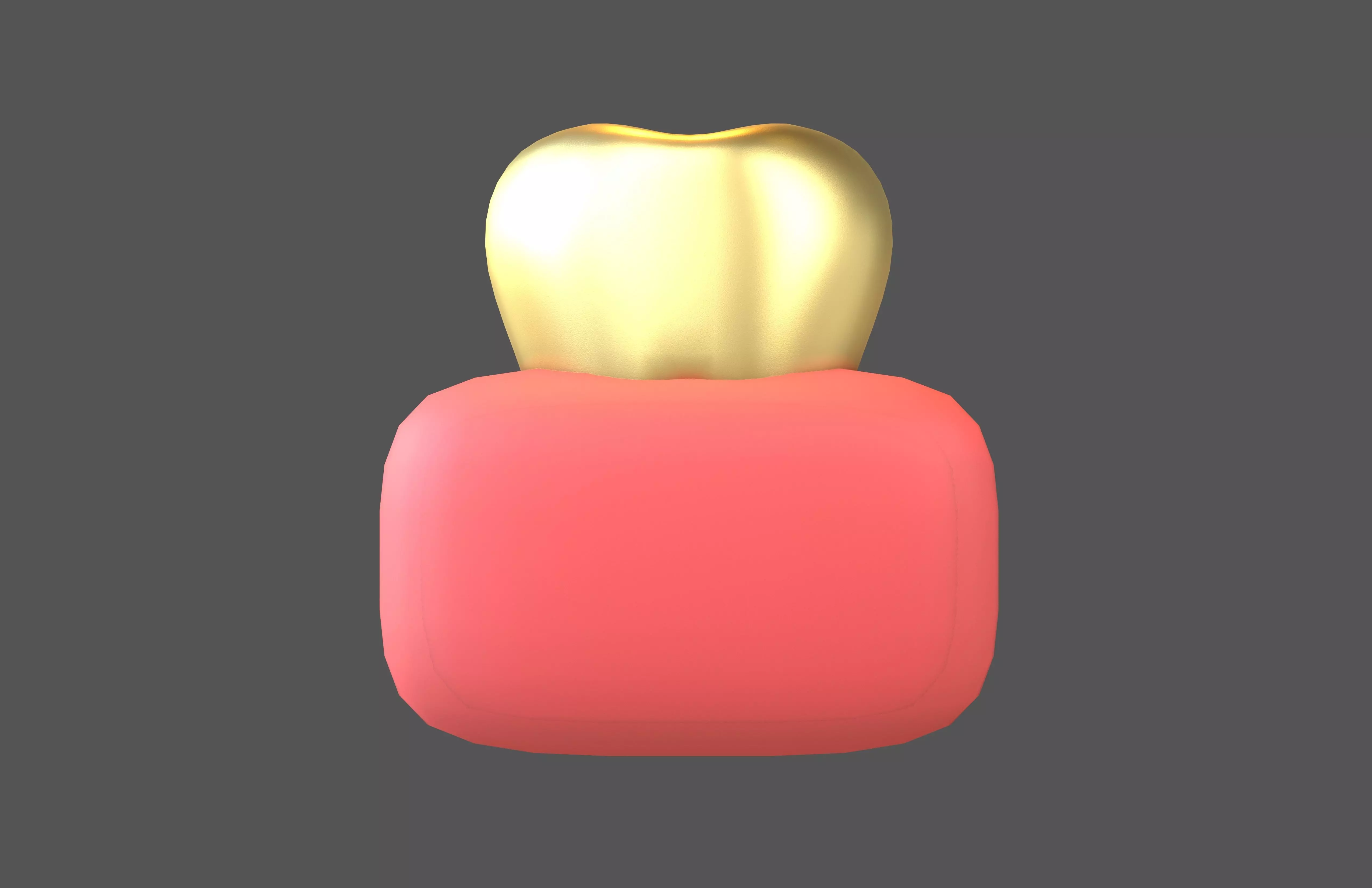 Tooth With Gums Emoji v1 005 Low-poly 3D model_0