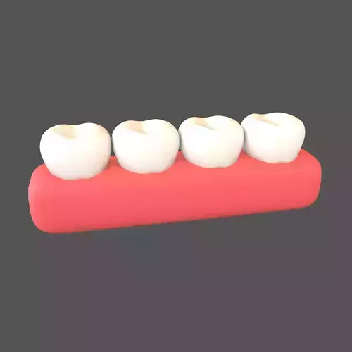 Tooth With Gums Emoji v2 001 Low-poly 3D model