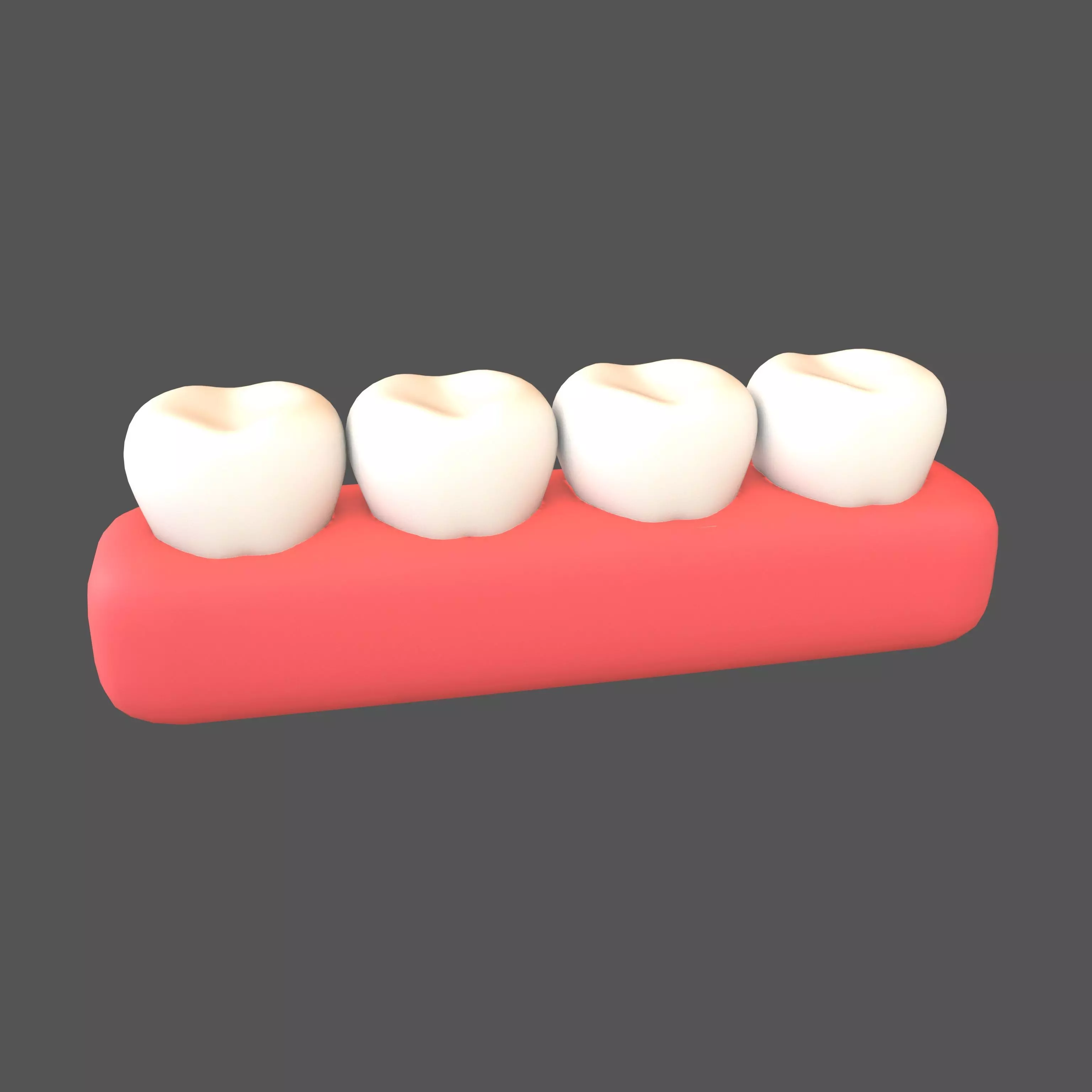 Tooth With Gums Emoji v2 001 Low-poly 3D model_0