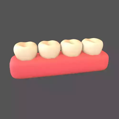 Tooth With Gums Emoji v2 002 Low-poly 3D model