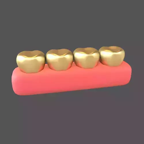 Tooth With Gums Emoji v2 005 Low-poly 3D model