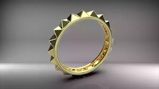 Spike Ring with spirals on the side