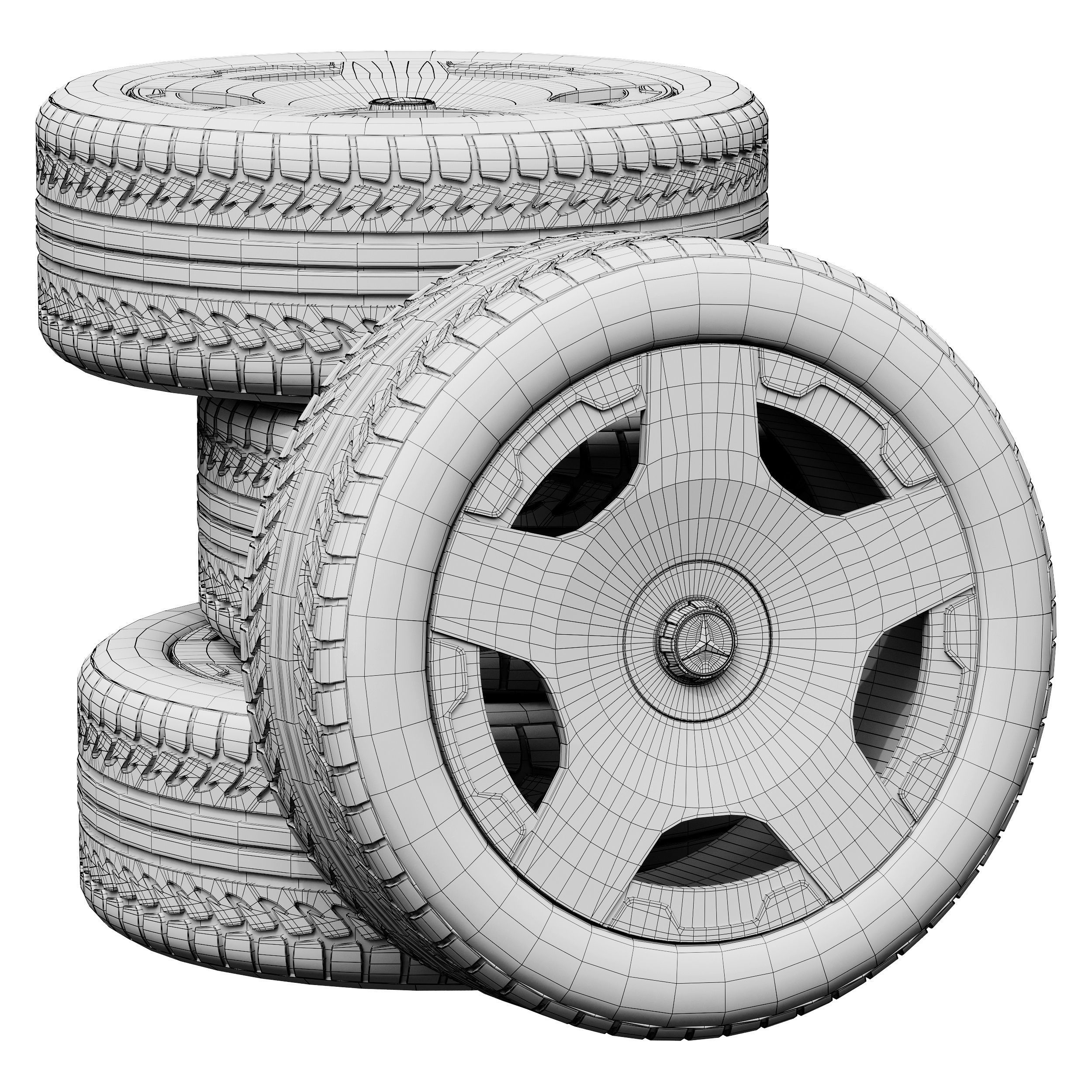 Mercedes wheels 3D model_4