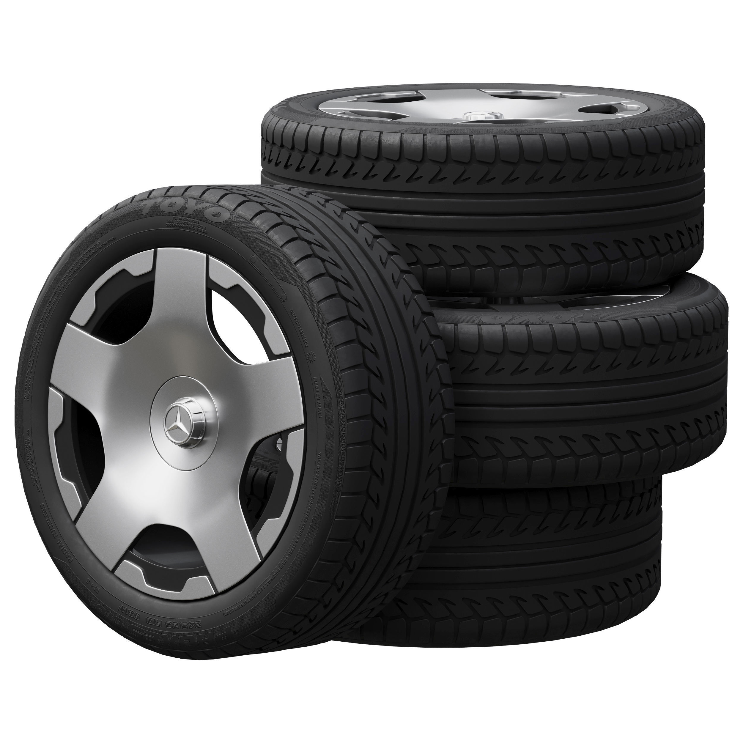 Mercedes wheels 3D model_1