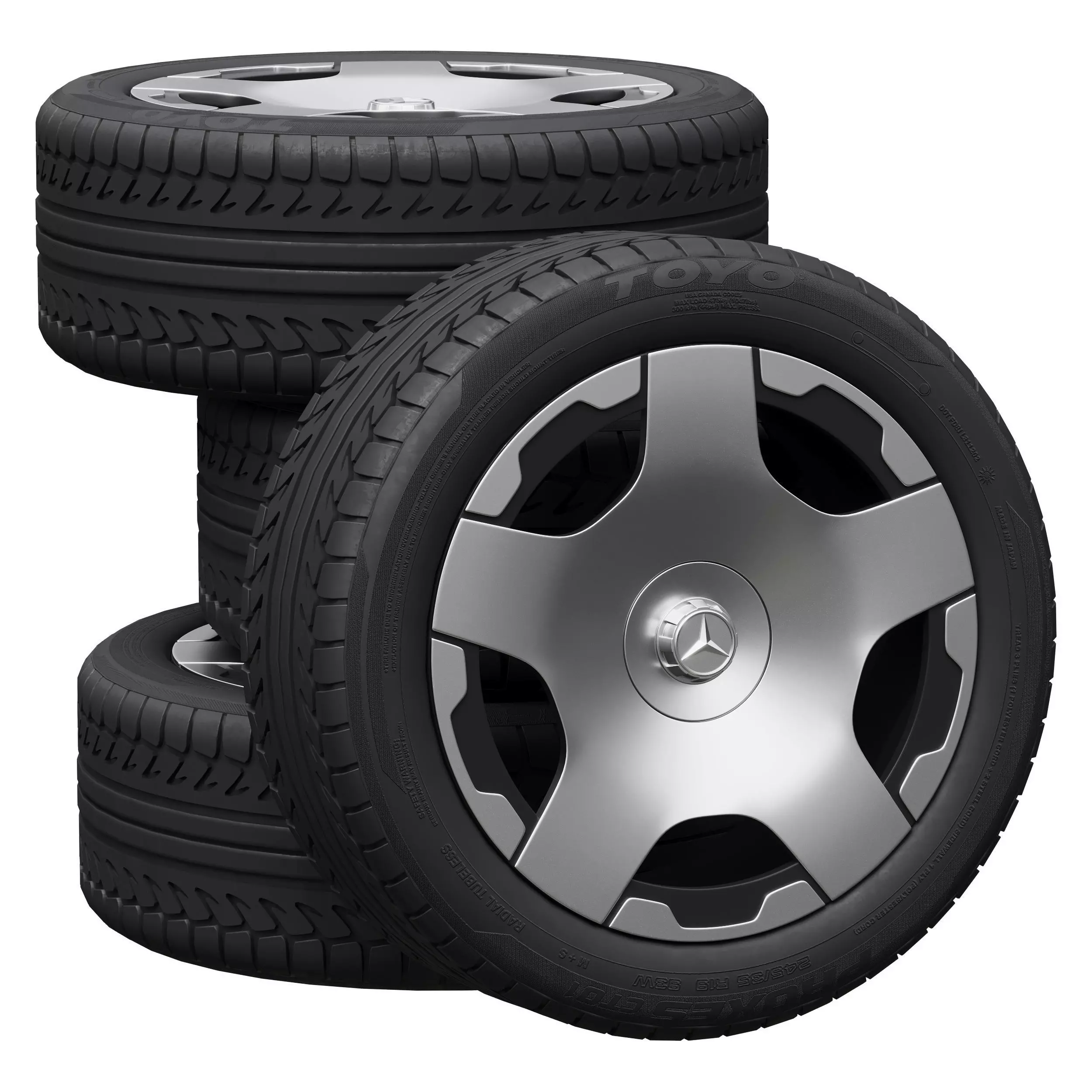 Mercedes wheels 3D model_0