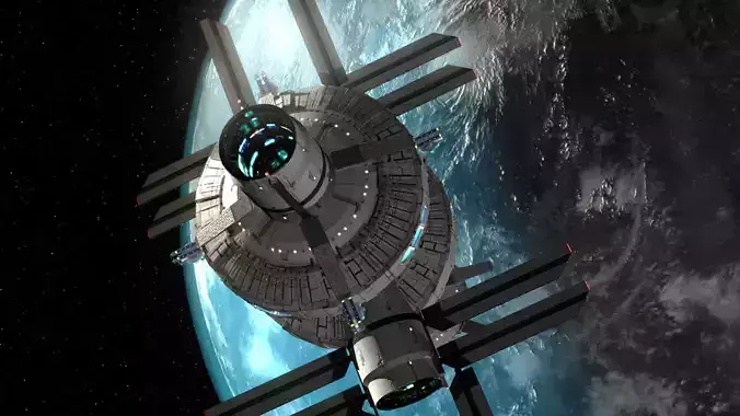 Space Station Construction Kit Low-poly 3D model