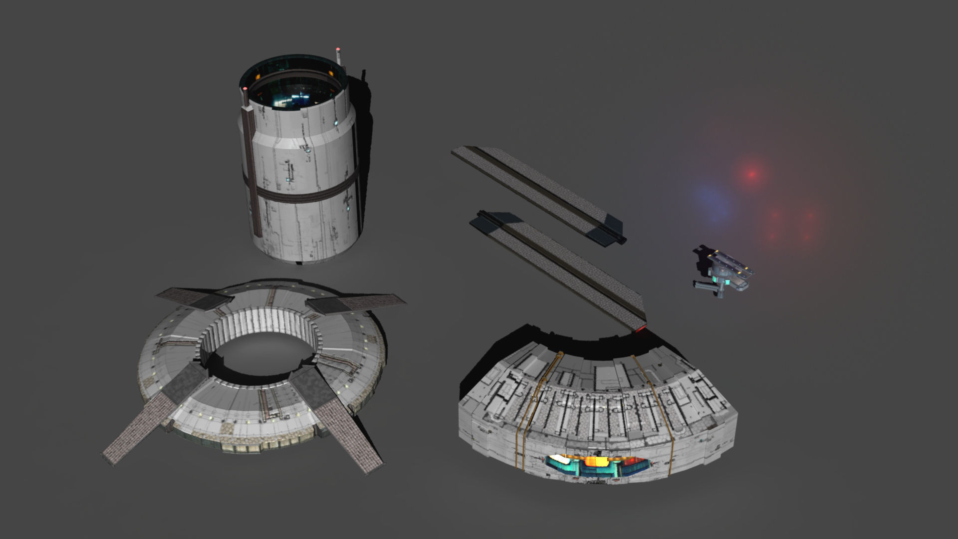 Space Station Construction Kit Low-poly 3D model_6