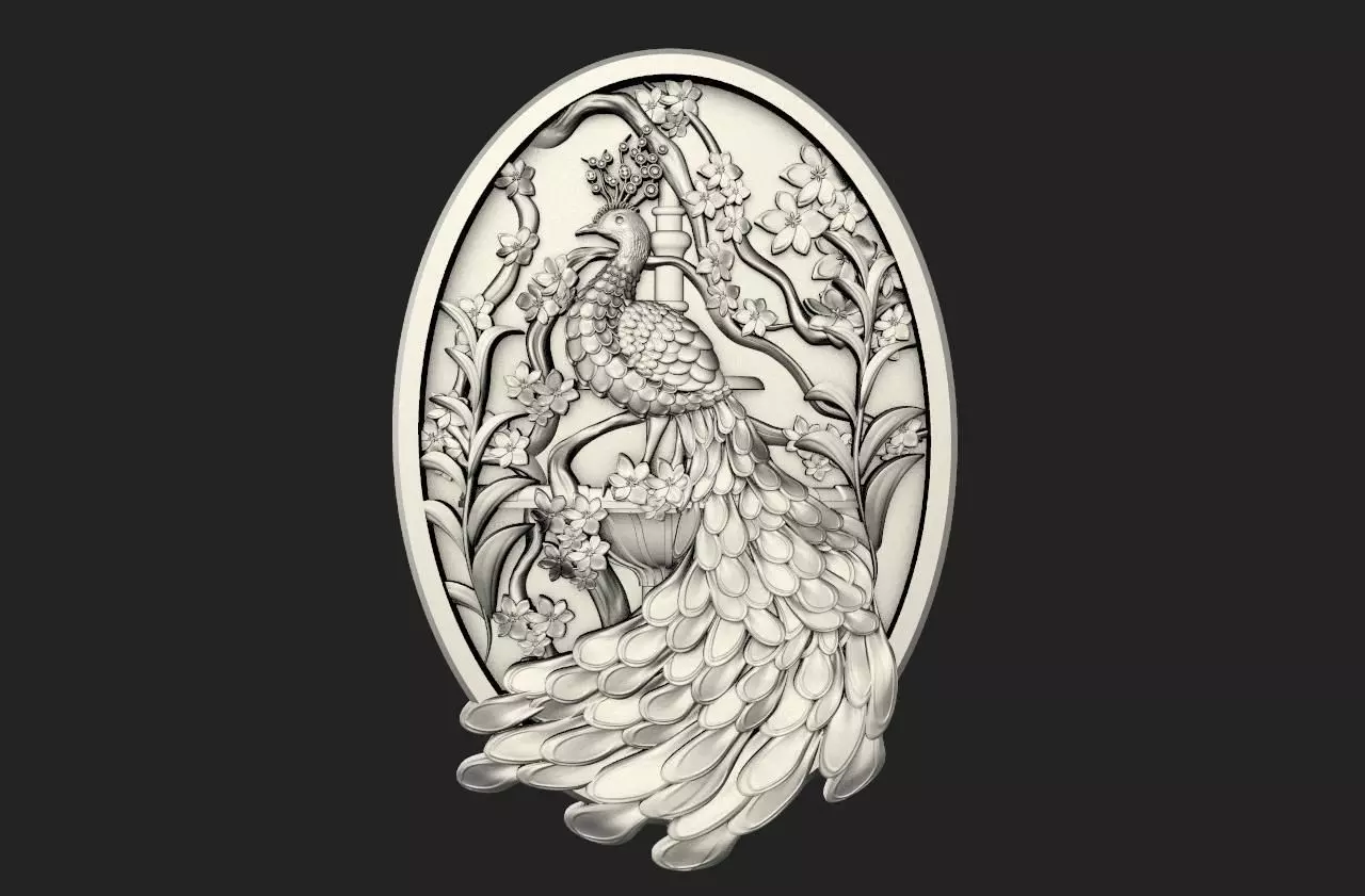 Peacock CNC 3D print model_0