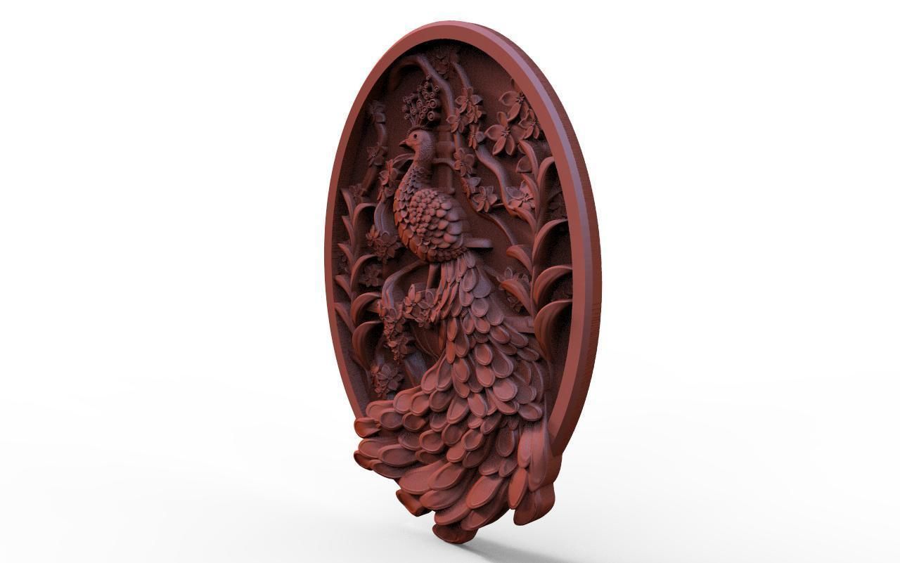 Peacock CNC 3D print model_3