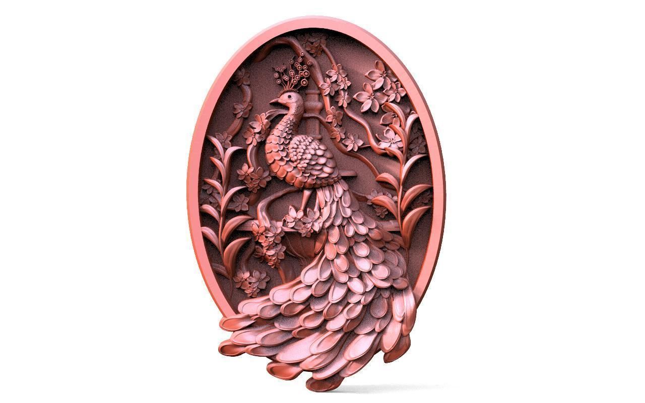 Peacock CNC 3D print model_5