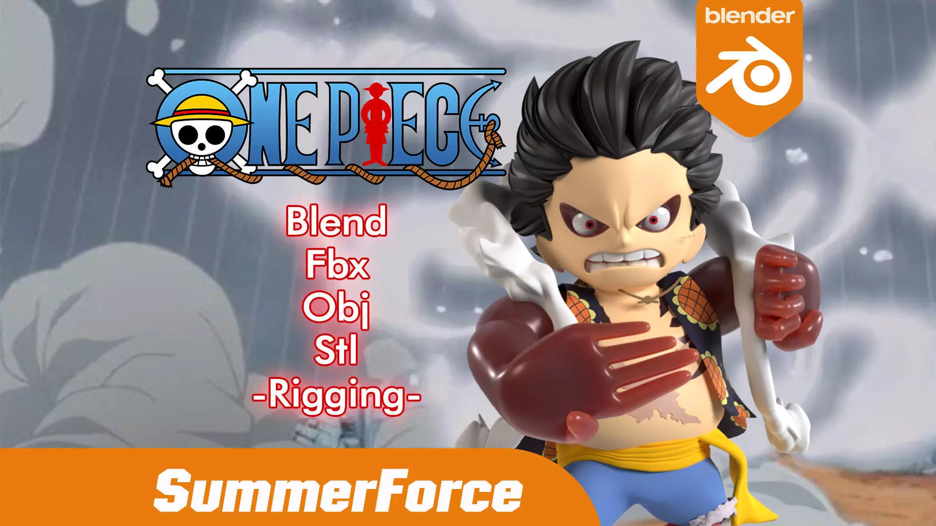 Luffy Gear4 SD - One Piece 3D model_0